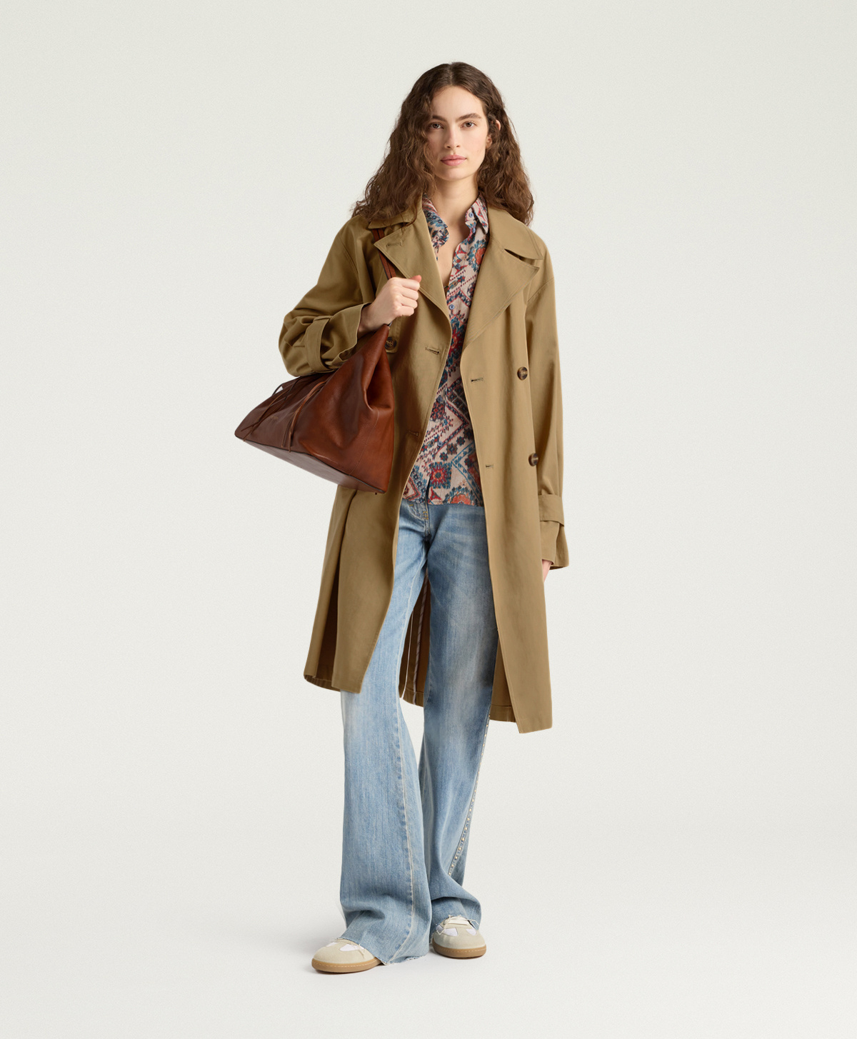 CAPPOTTO LUCERO IN GABARDINA DI COTONE - NOCCIOLA - Momonì