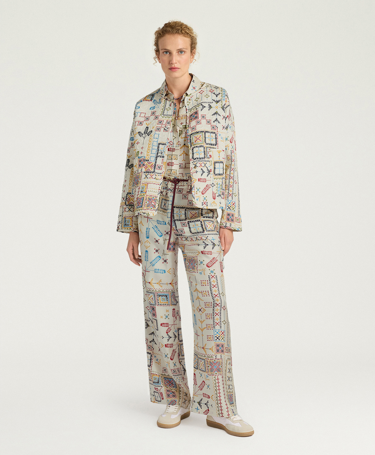 GELSOMINO COAT IN QUILTED PRINTED TWILL - CREAM MULTICOLOR - Clothing - Momonì