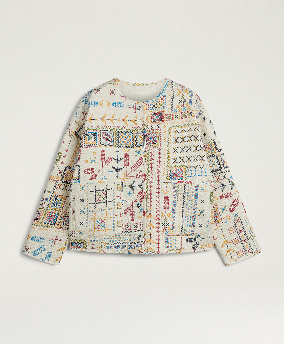 GELSOMINO COAT IN QUILTED PRINTED TWILL - CREAM MULTICOLOR - Clothing - Momonì
