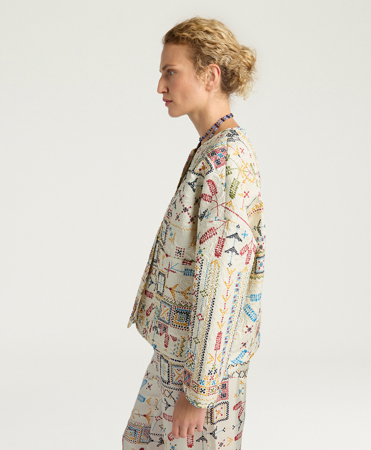 CAPPOTTO GELSOMINO REV IN TWILL TRAPUNTATO STAMPATO - MULTICOLOR PANNA - Momonì