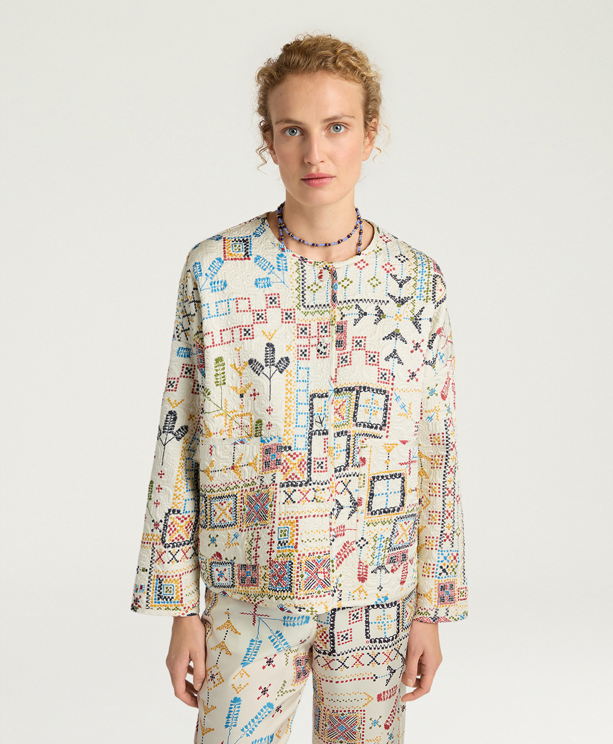 CAPPOTTO GELSOMINO REV IN TWILL TRAPUNTATO STAMPATO - MULTICOLOR PANNA - Momonì