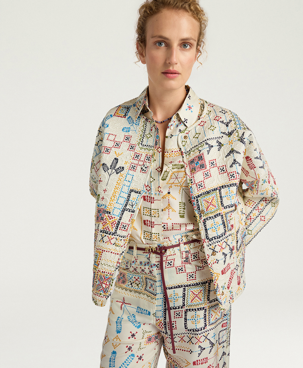 CAPPOTTO GELSOMINO REV IN TWILL TRAPUNTATO STAMPATO - MULTICOLOR PANNA - Momonì