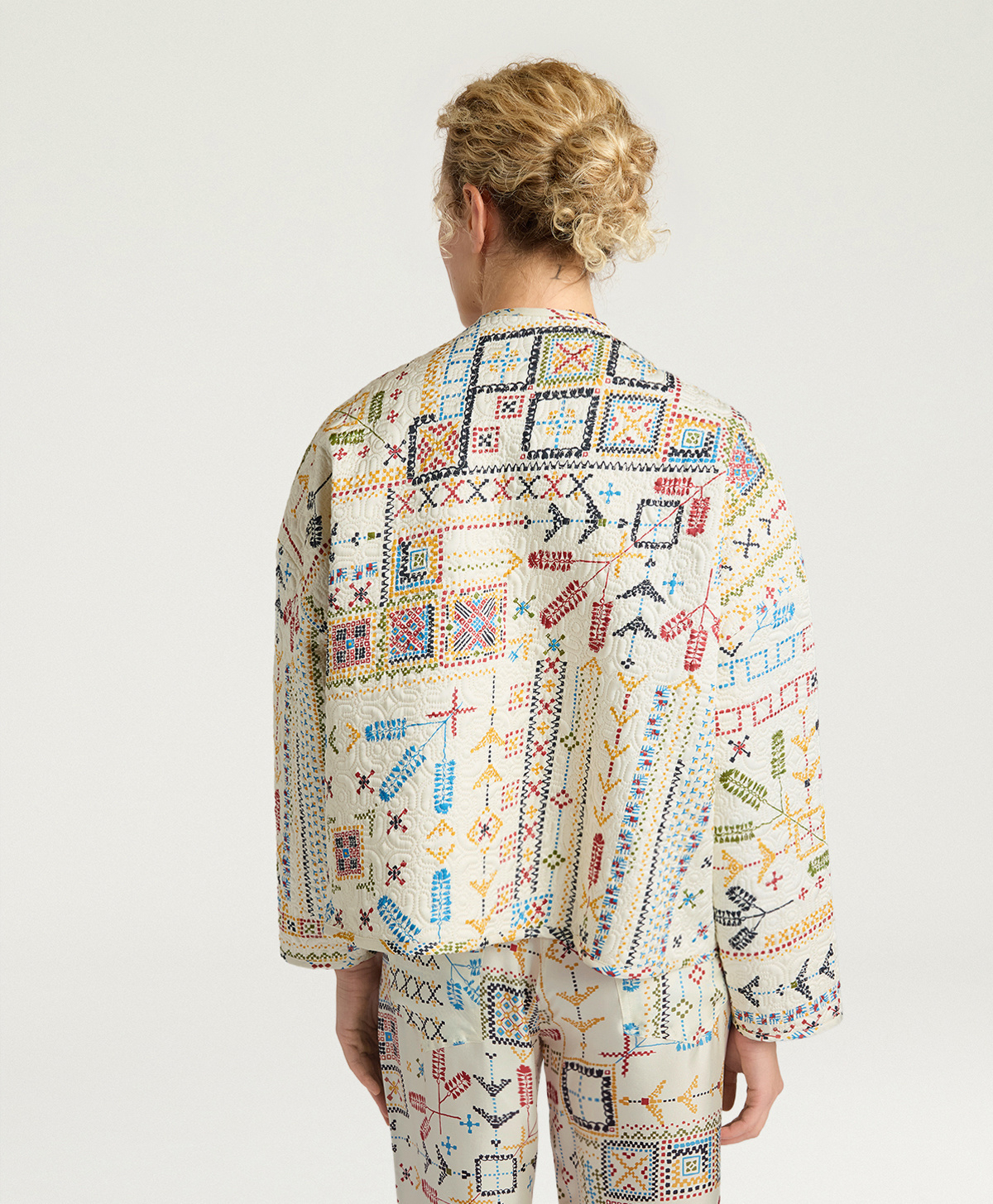 CAPPOTTO GELSOMINO REV IN TWILL TRAPUNTATO STAMPATO - MULTICOLOR PANNA - Momonì