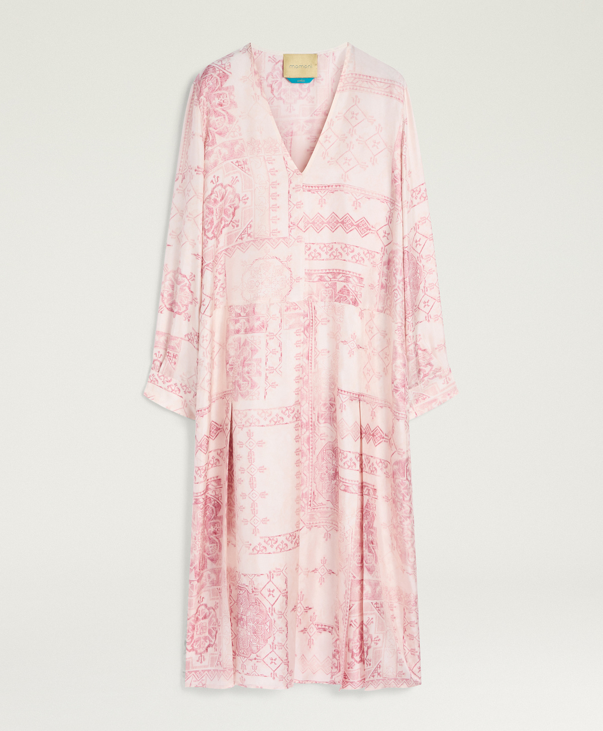 VESTITO SOFIA IN TWILL DI SETA STAMPATO - ROSATO/AMARENA - Clothing - Momonì