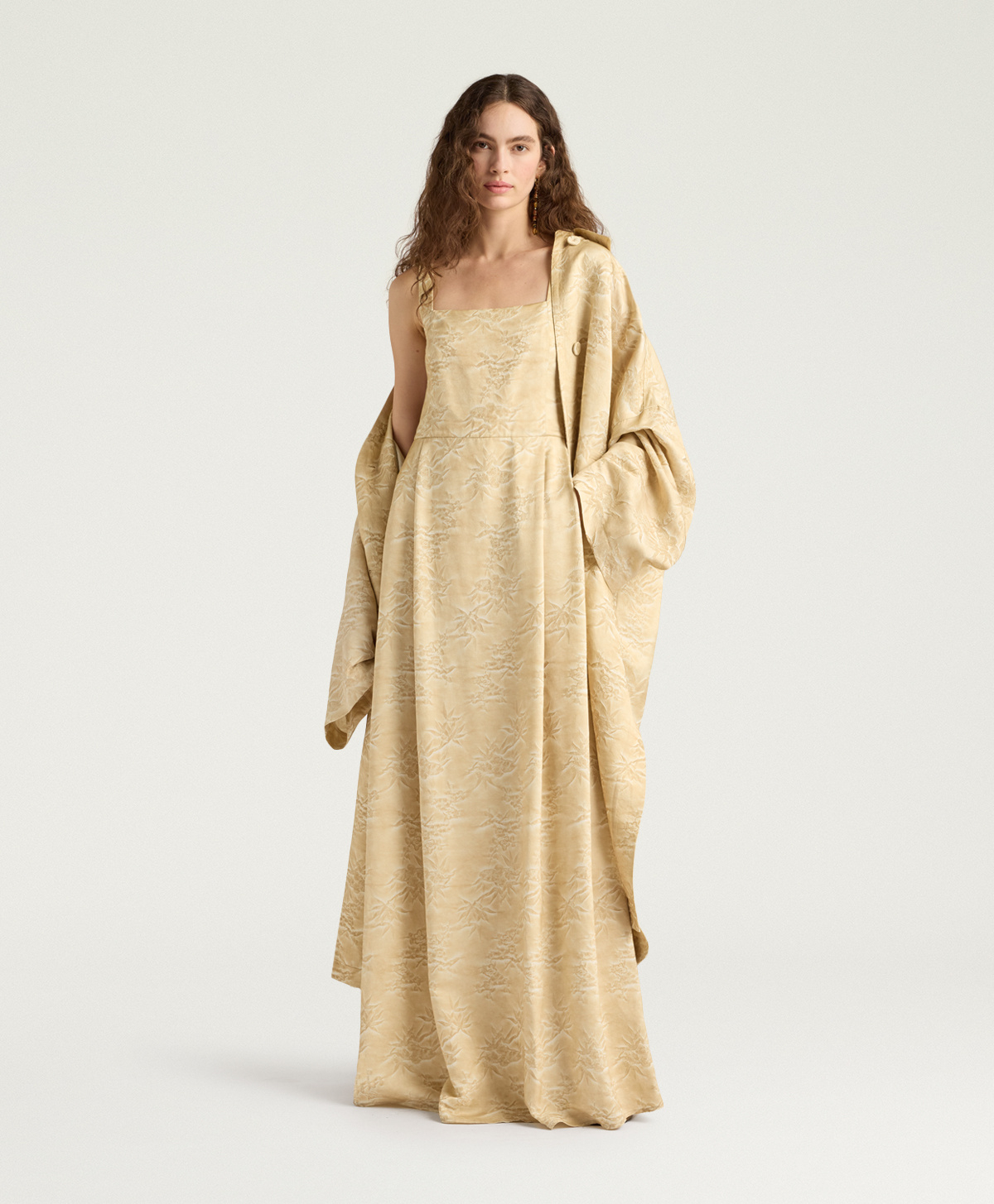 ROBE SONORA EN JACQUARD DE VISCOSE - CHAMPAGNE - Momonì