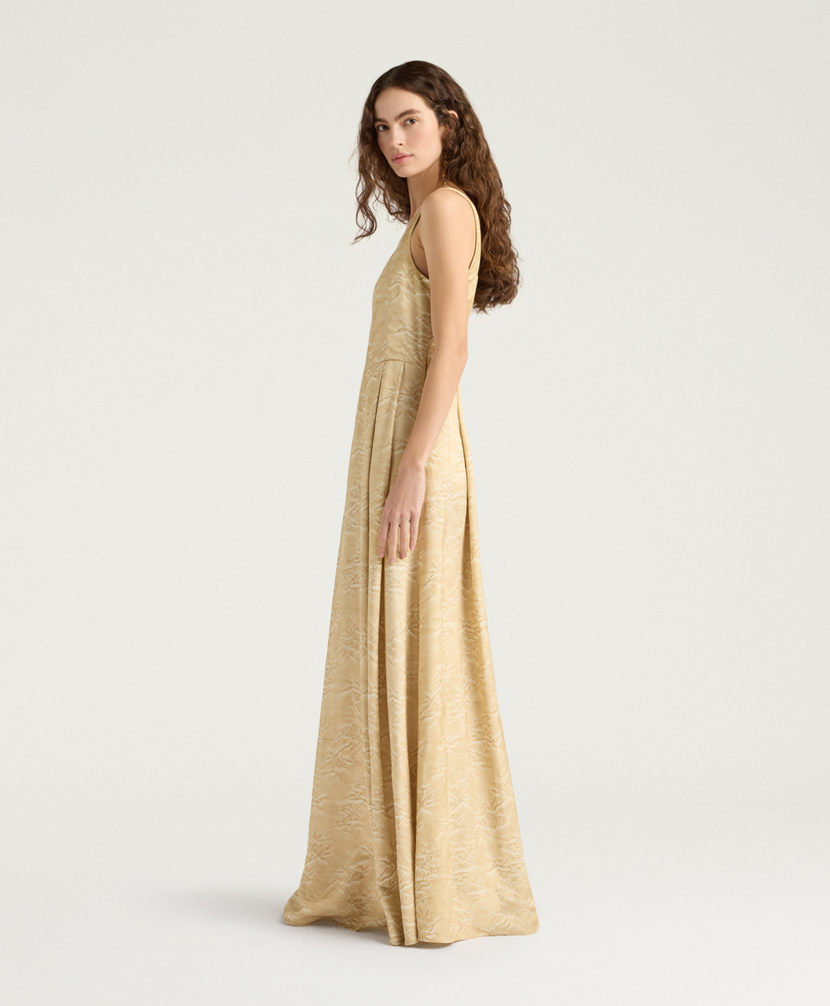 ROBE SONORA EN JACQUARD DE VISCOSE - CHAMPAGNE - Momonì