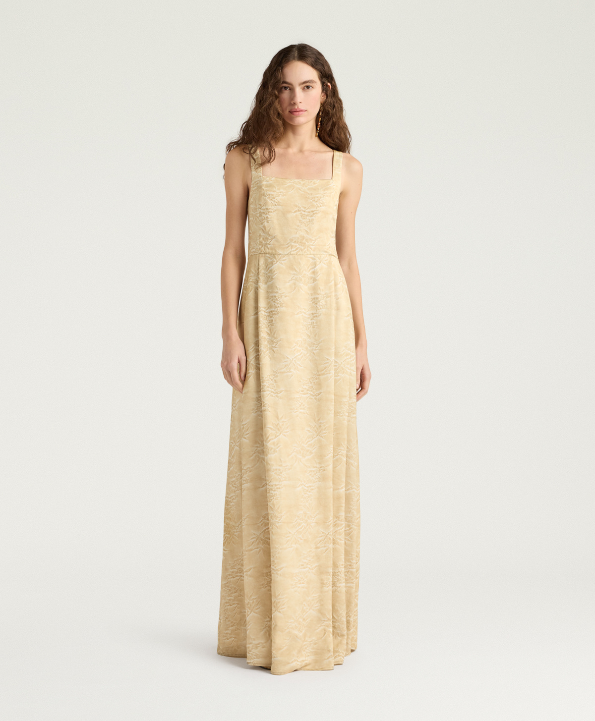 ROBE SONORA EN JACQUARD DE VISCOSE - CHAMPAGNE - Momonì
