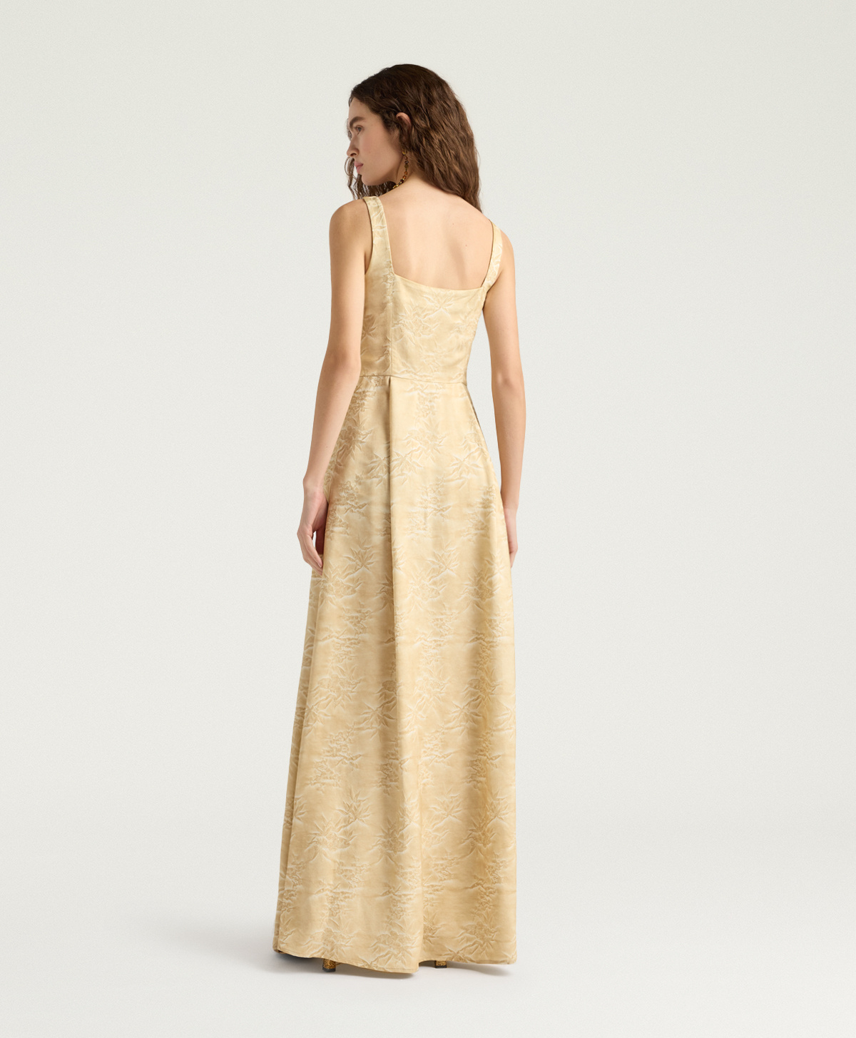 ROBE SONORA EN JACQUARD DE VISCOSE - CHAMPAGNE - Momonì