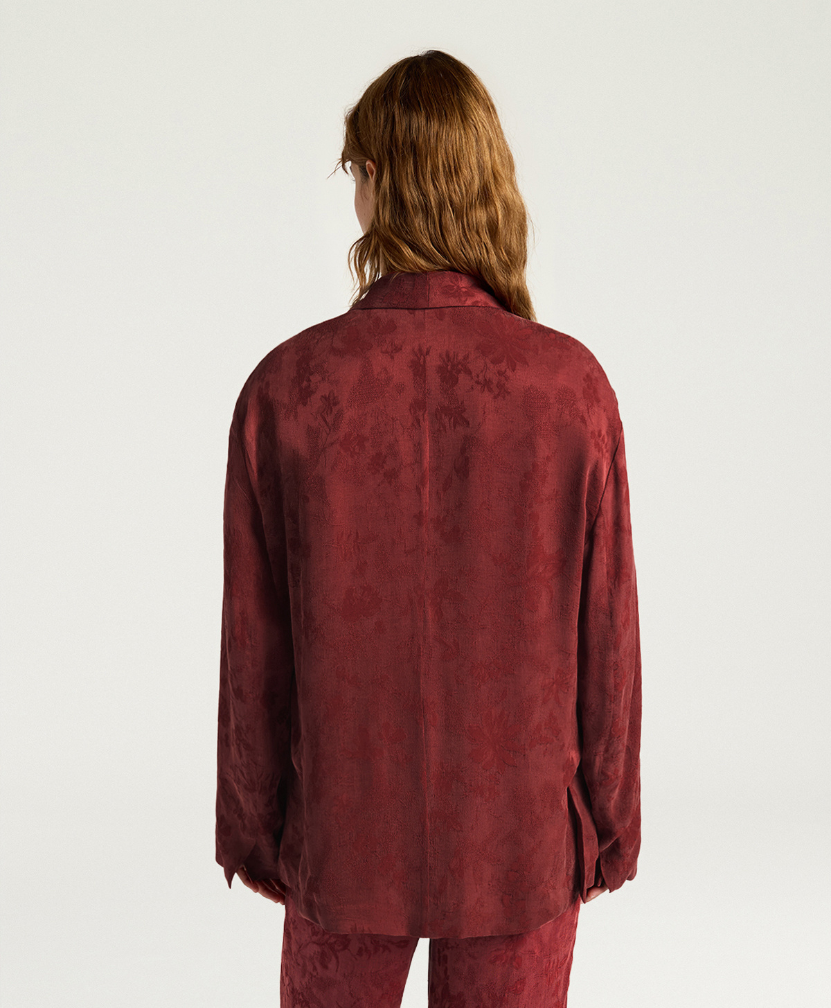 VESTE PICEA EN CUPRO JACQUARD - BRIQUE - Momonì