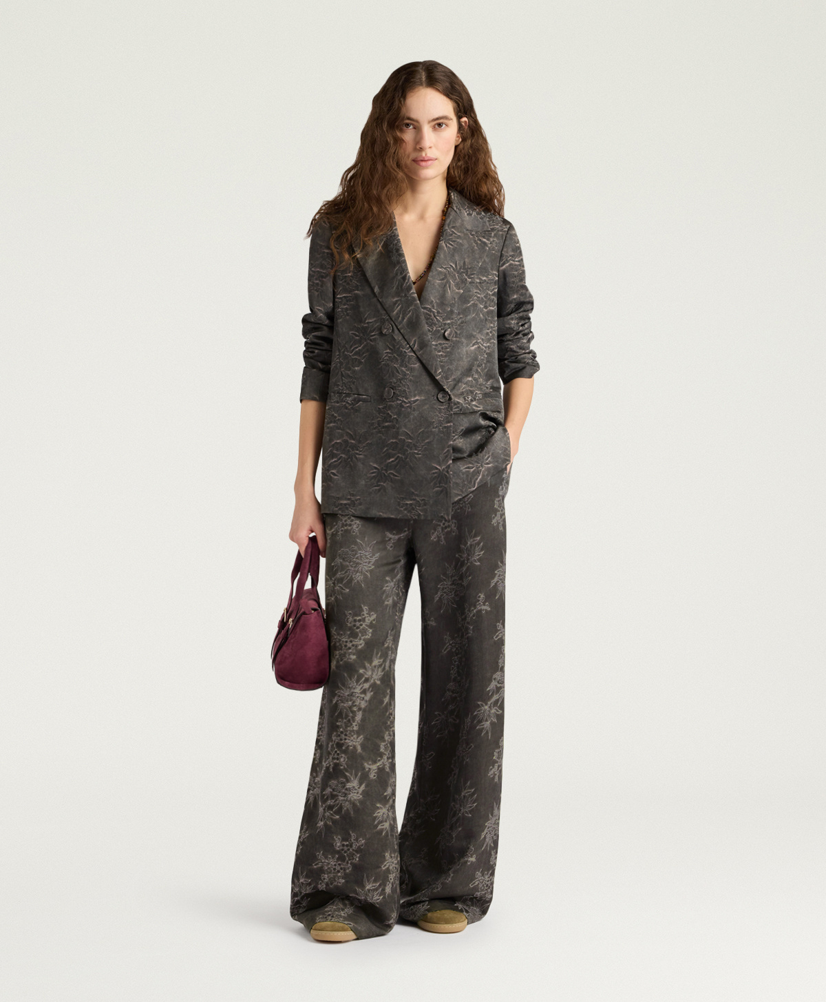 VESTE SANCHEZ EN JACQUARD DE VISCOSE - BOUE - Momonì