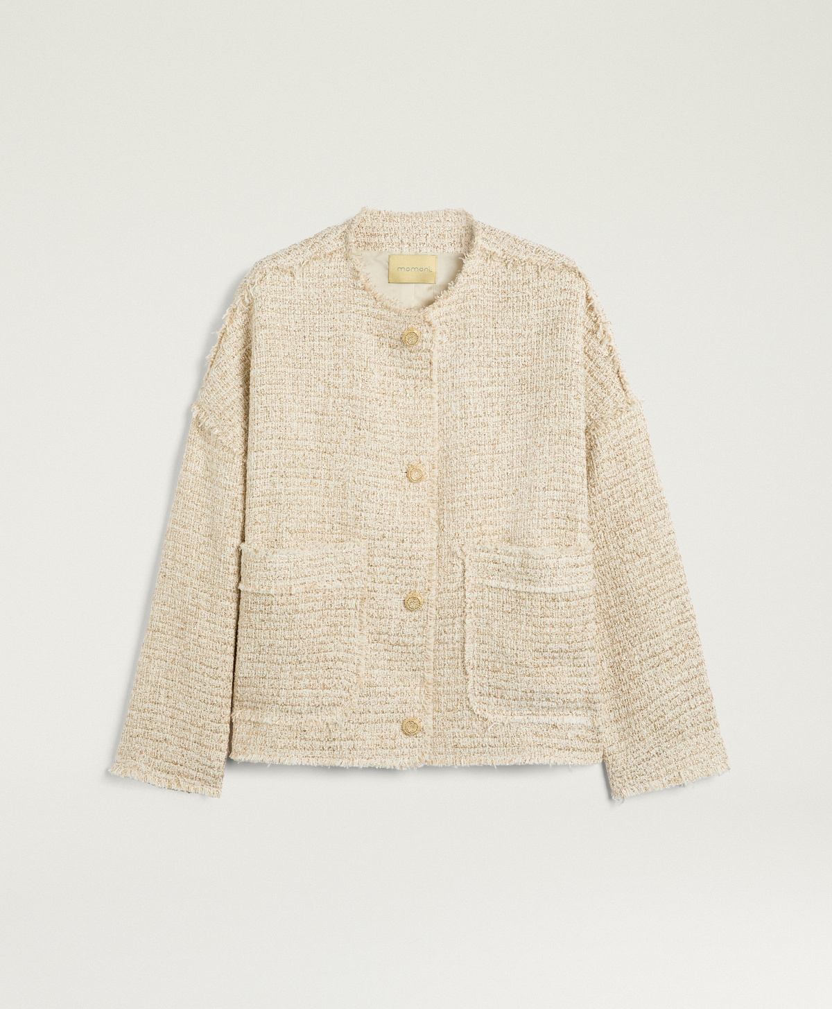 ELDORADO JACKET IN LUREX WEAVE - CREAM/GOLD - Clothing - Momonì