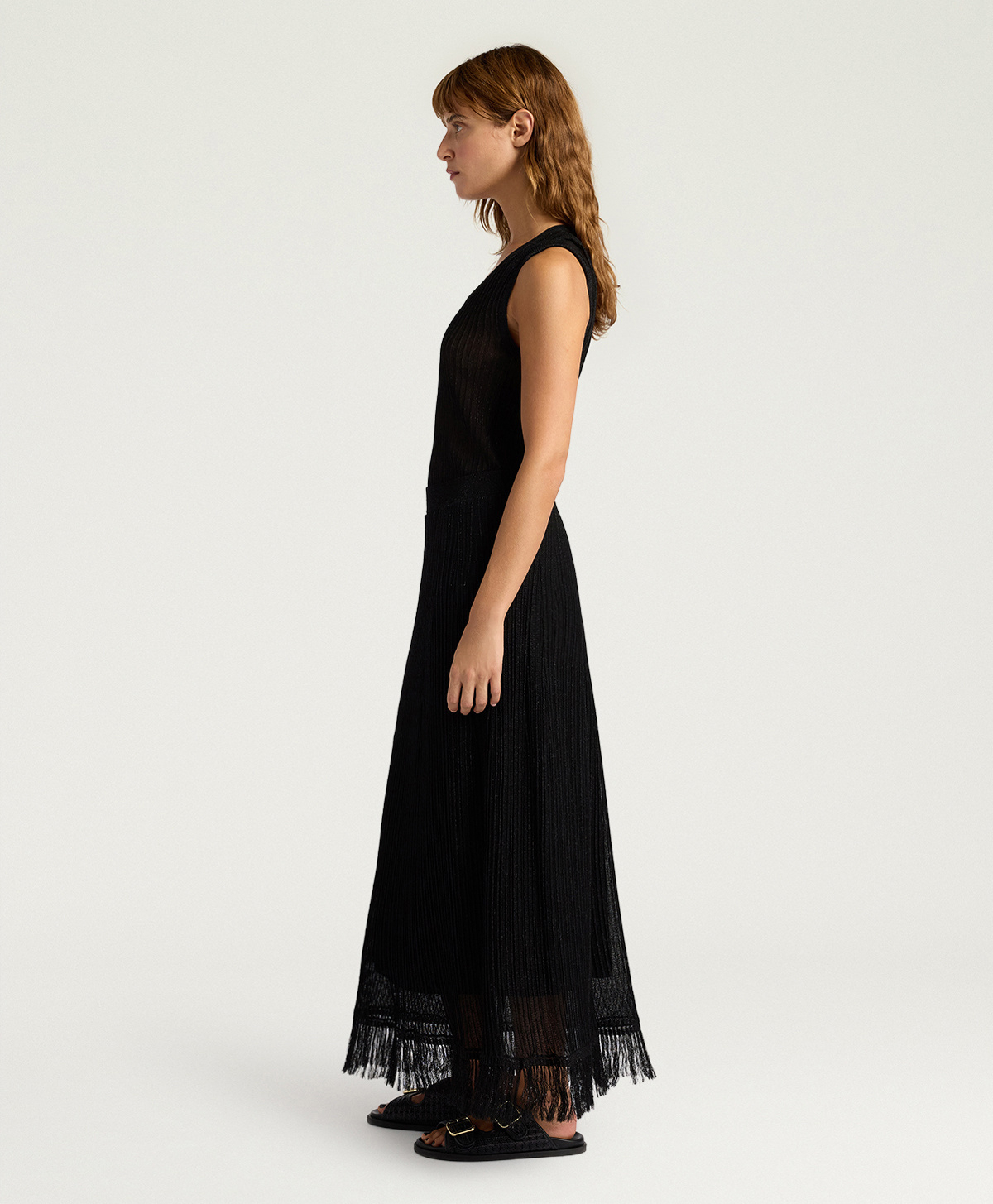 YEI SKIRT IN LUREX MIXED STITCHES - BLACK - Momonì