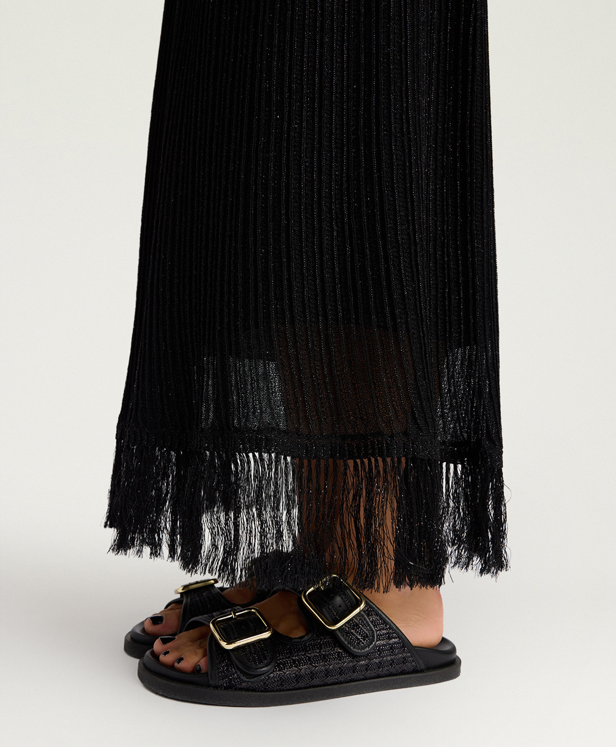 YEI SKIRT IN LUREX MIXED STITCHES - BLACK - Momonì