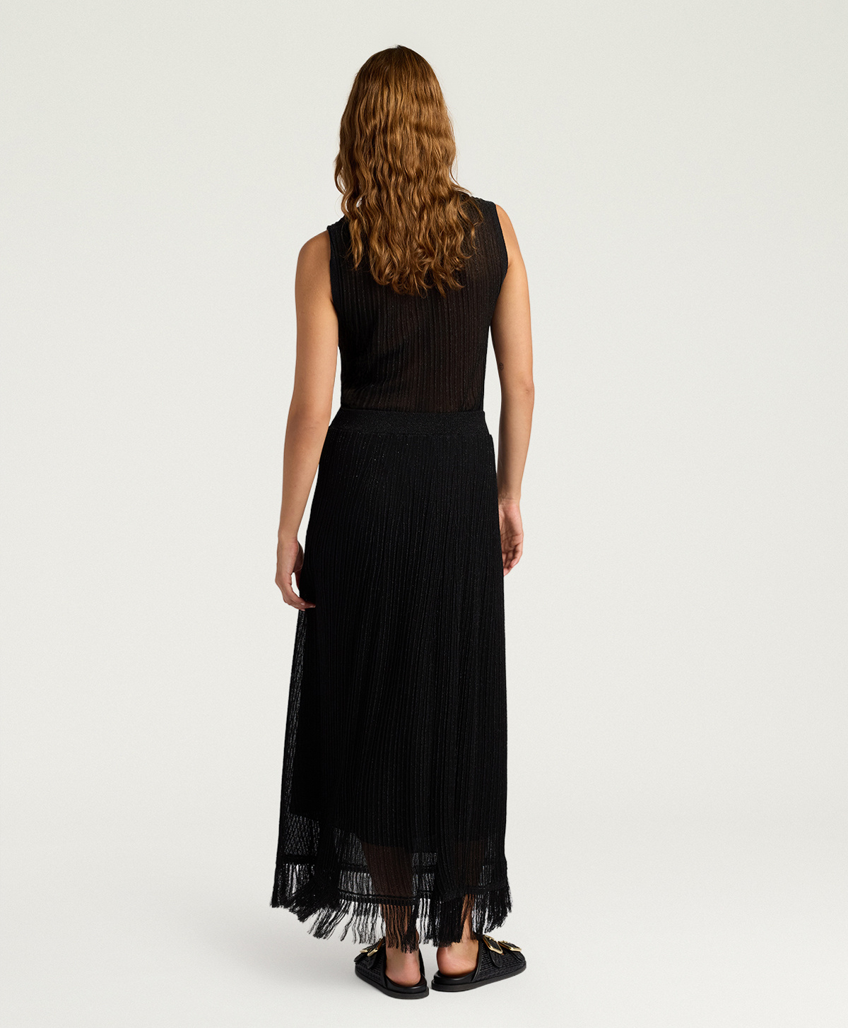 YEI SKIRT IN LUREX MIXED STITCHES - BLACK - Momonì