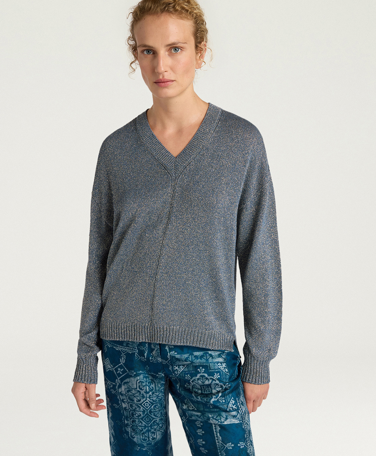 MAGLIA WILLIAM IN LUREX A PUNTO PIATTO - CARTA DA ZUCCHERO - Momonì