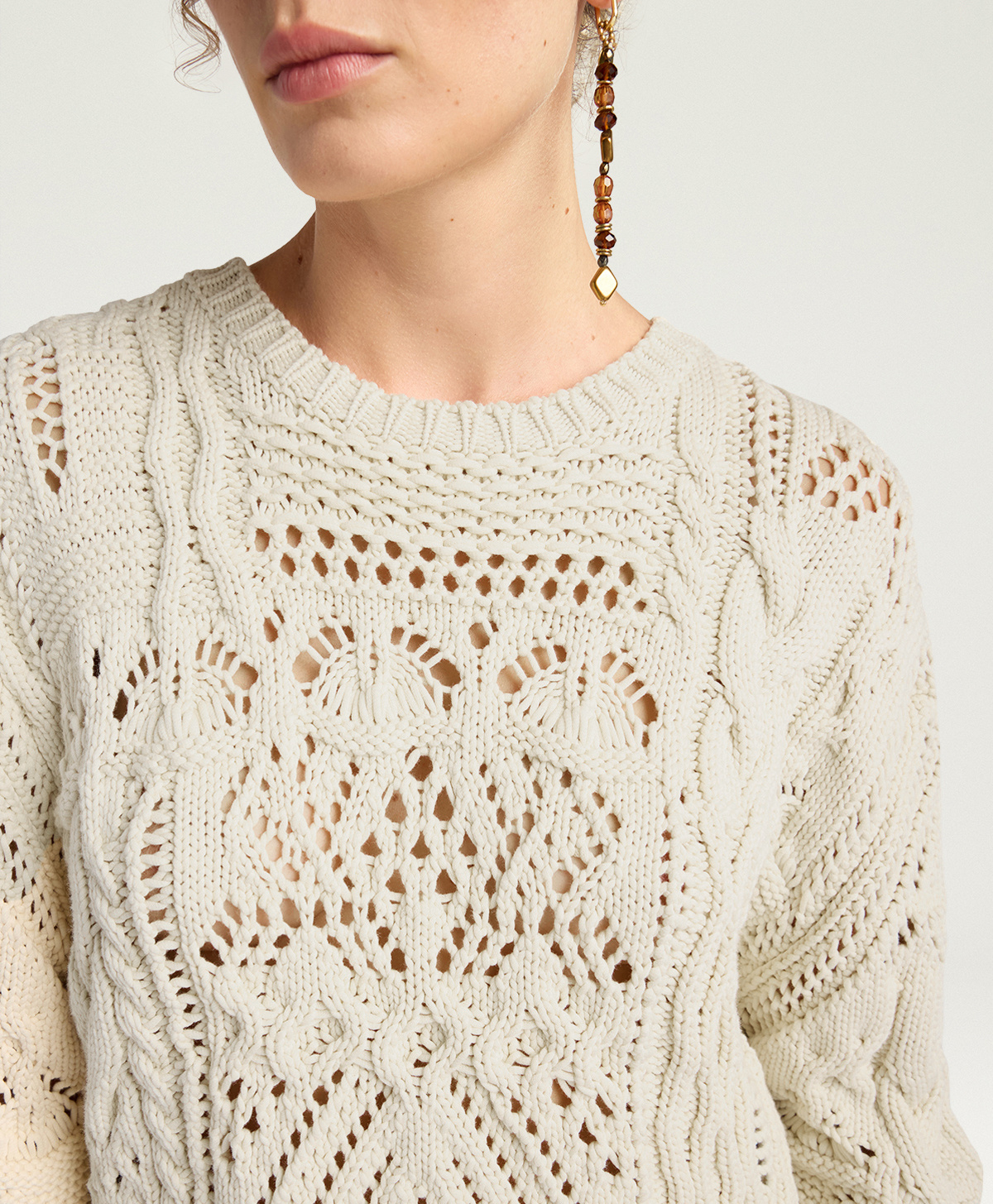 MAGLIA MARTINEZ IN MIX PUNTI - PANNA - Momonì