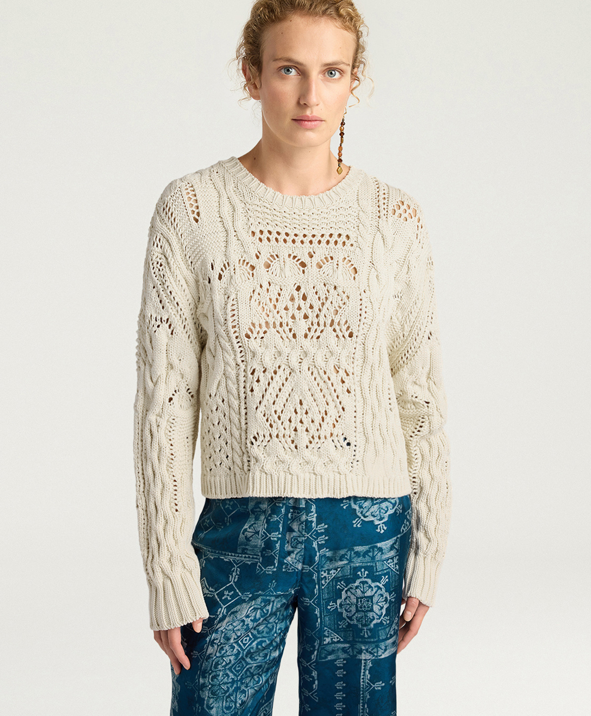 MAGLIA MARTINEZ IN MIX PUNTI - PANNA - Momonì