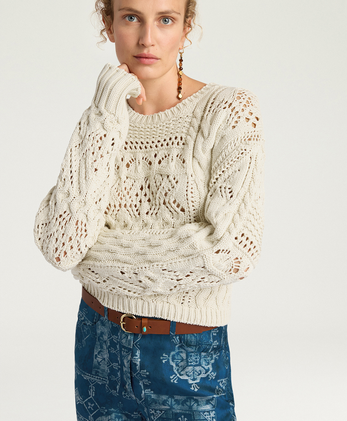 MAGLIA MARTINEZ IN MIX PUNTI - PANNA - Momonì