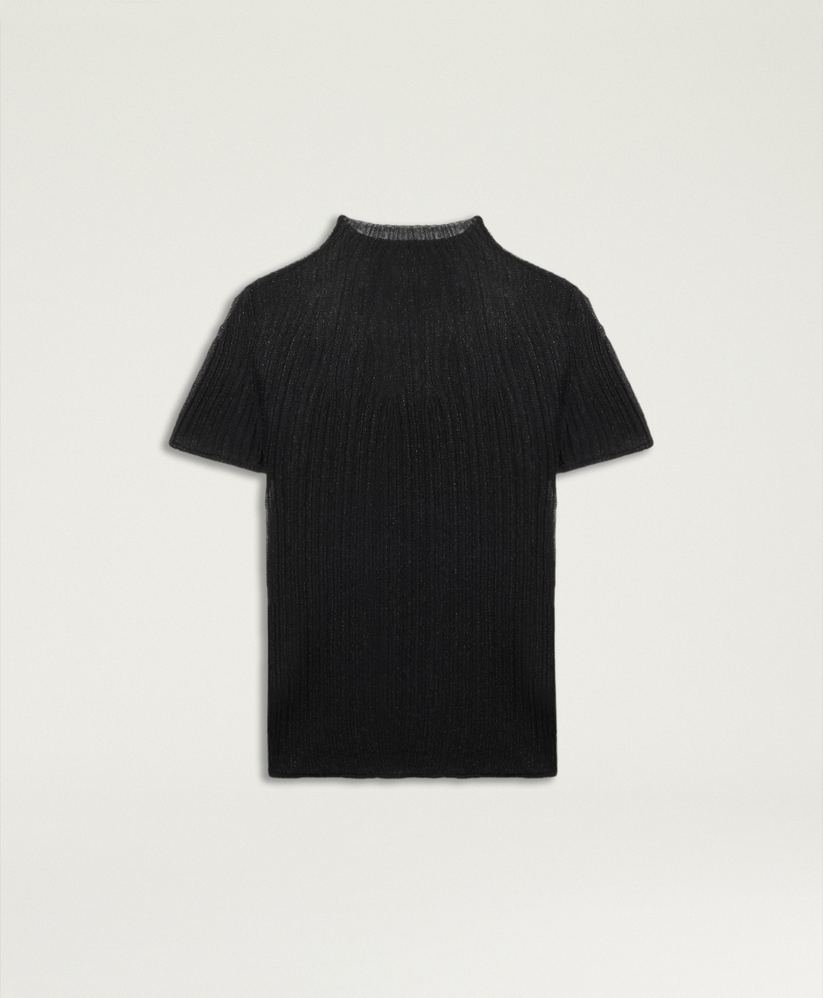 MIRADA T-SHIRT IN LUREX MIXED STITCHES - BLACK - Momonì
