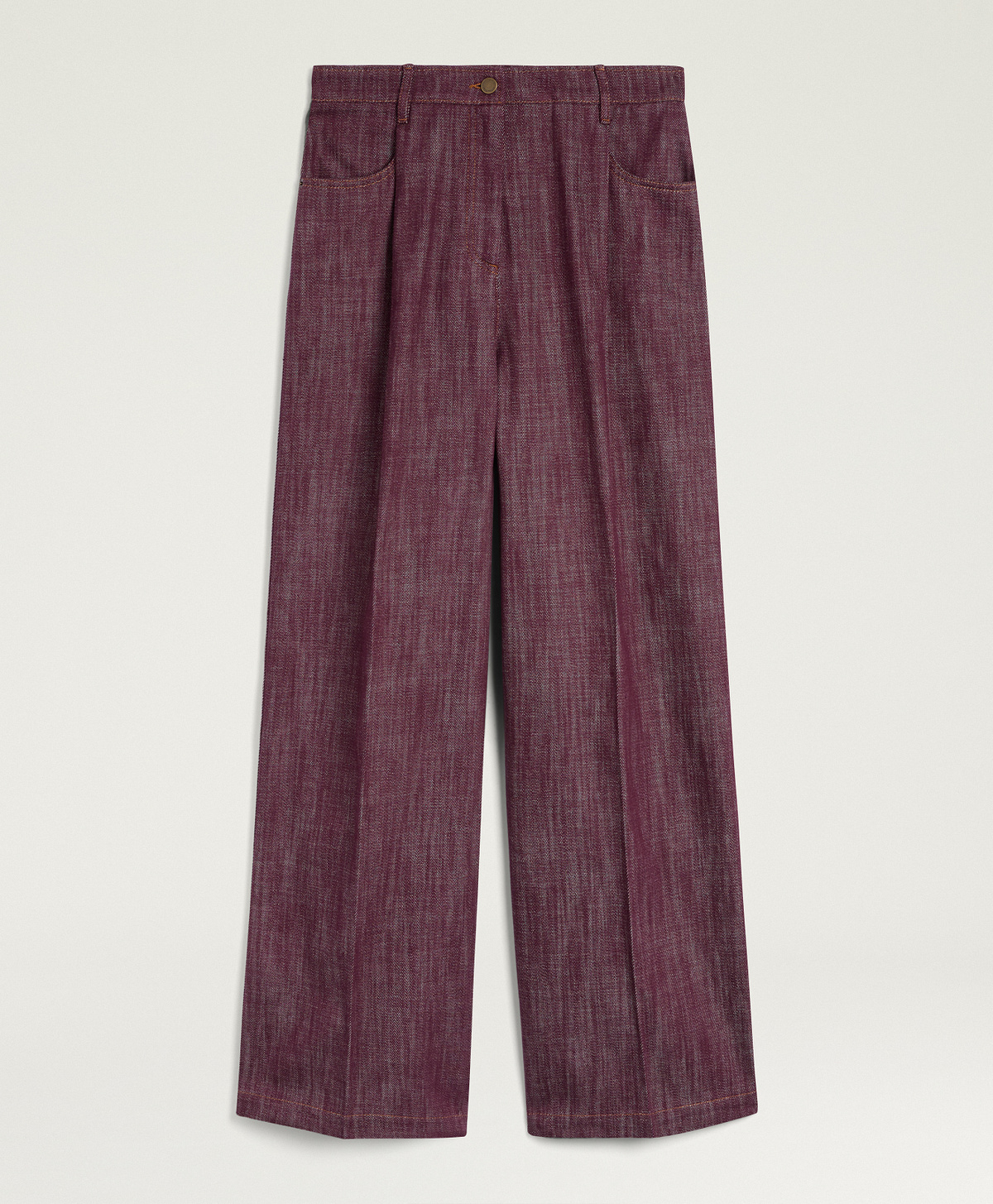 PANTALONI AZULADO IN DENIM - BORDEAUX - Momonì