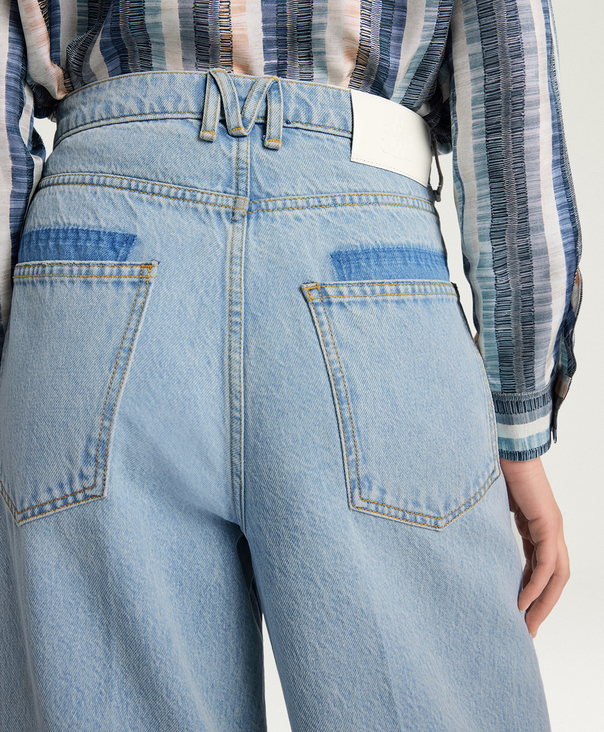 MANUEL PANTS IN 12 OZ LIGHT WASH DENIM - BLUE JEANS - Momonì