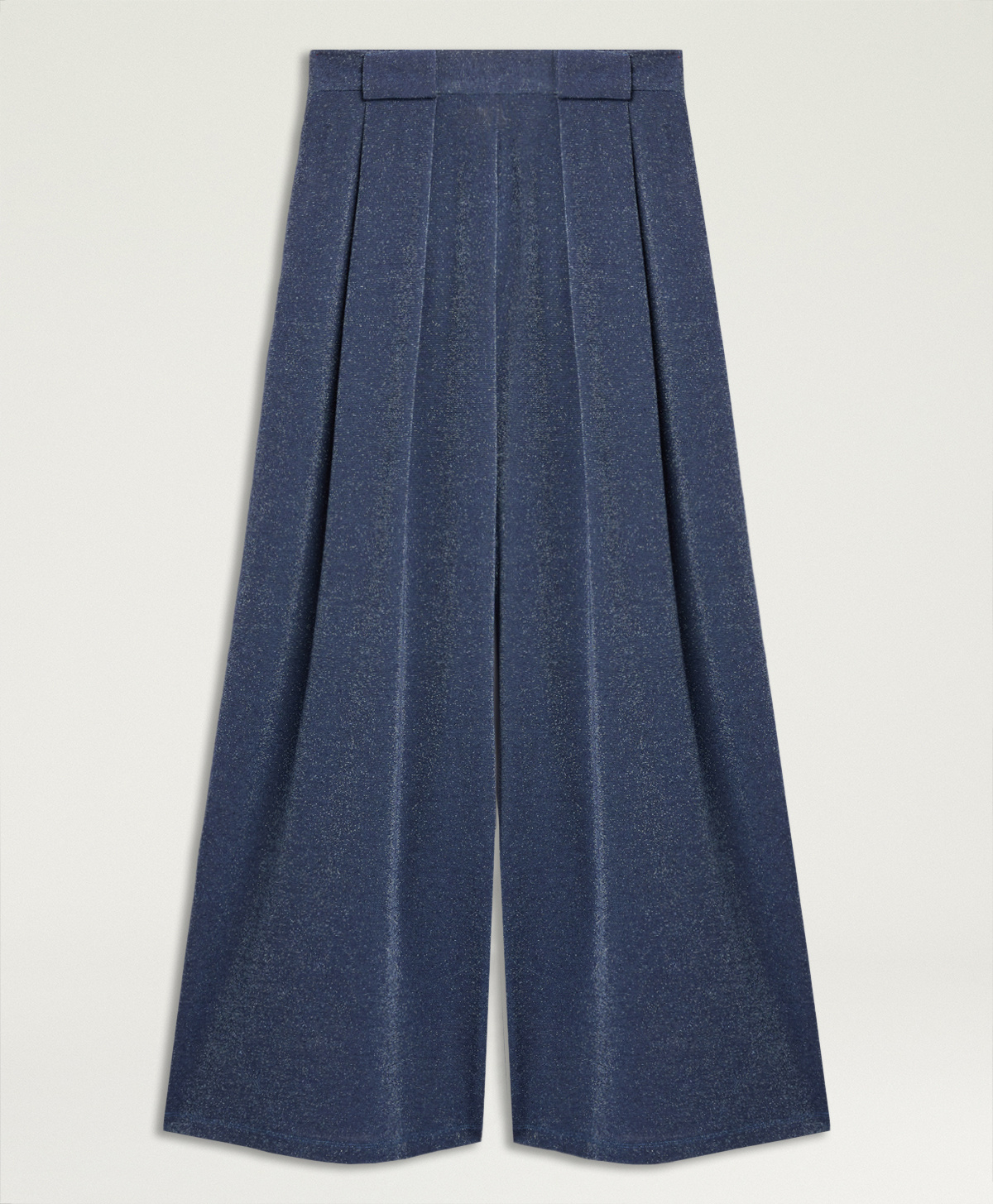 ASPEN PANTS IN SOLID COLOUR LUREX JERSEY - BLUE - Momonì