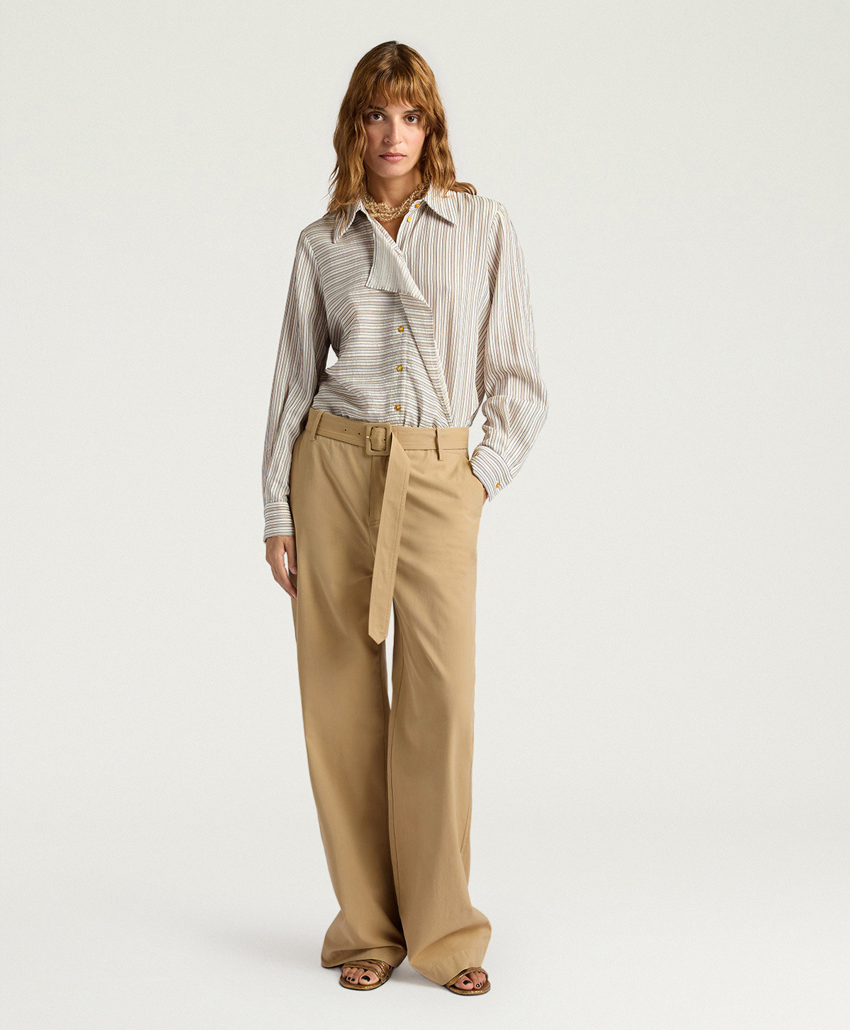 NAVAJO PANTS IN COTTON GABARDINE - HAZELNUT - Momonì