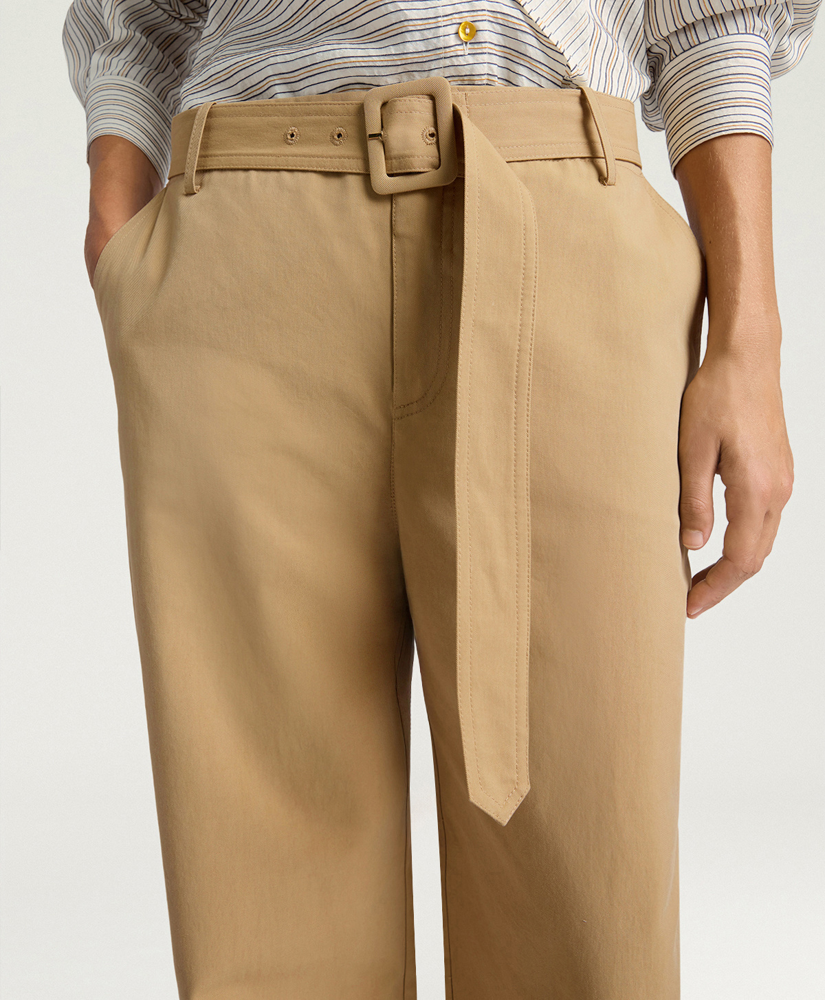 NAVAJO PANTS IN COTTON GABARDINE - HAZELNUT - Momonì