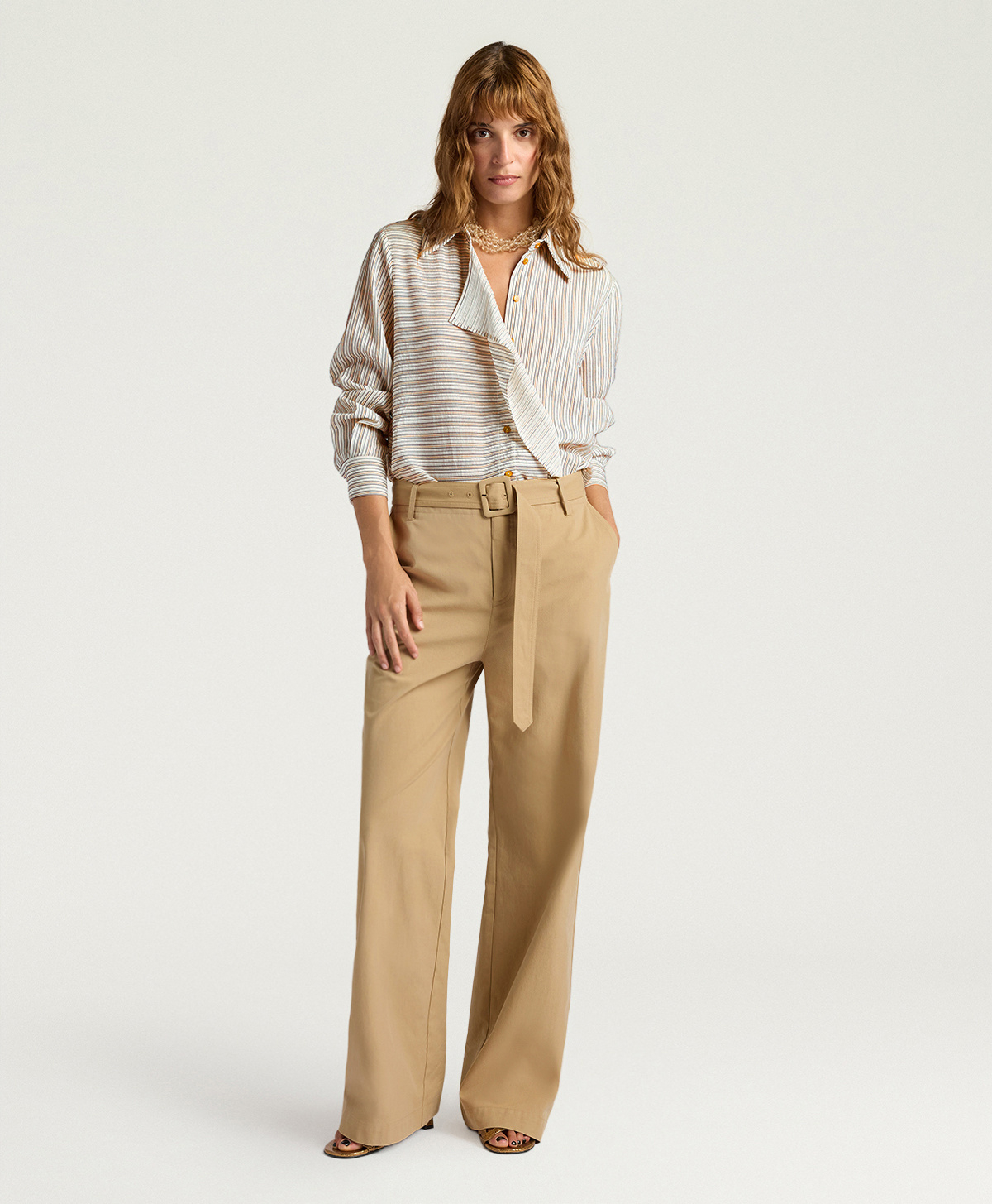 NAVAJO PANTS IN COTTON GABARDINE - HAZELNUT - Momonì
