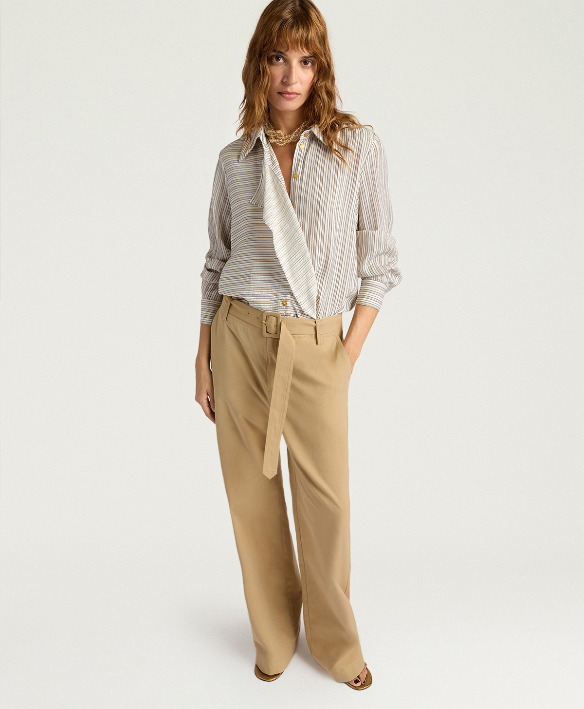 NAVAJO PANTS IN COTTON GABARDINE - HAZELNUT - Momonì