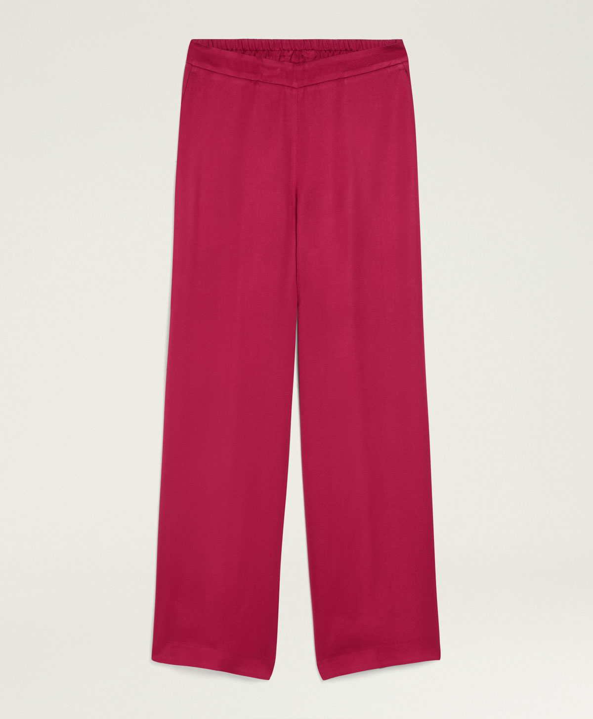 MARAJO PANTS IN SOLID COLOUR VISCOSE CADY - RASPBERRY - Clothing - Momonì