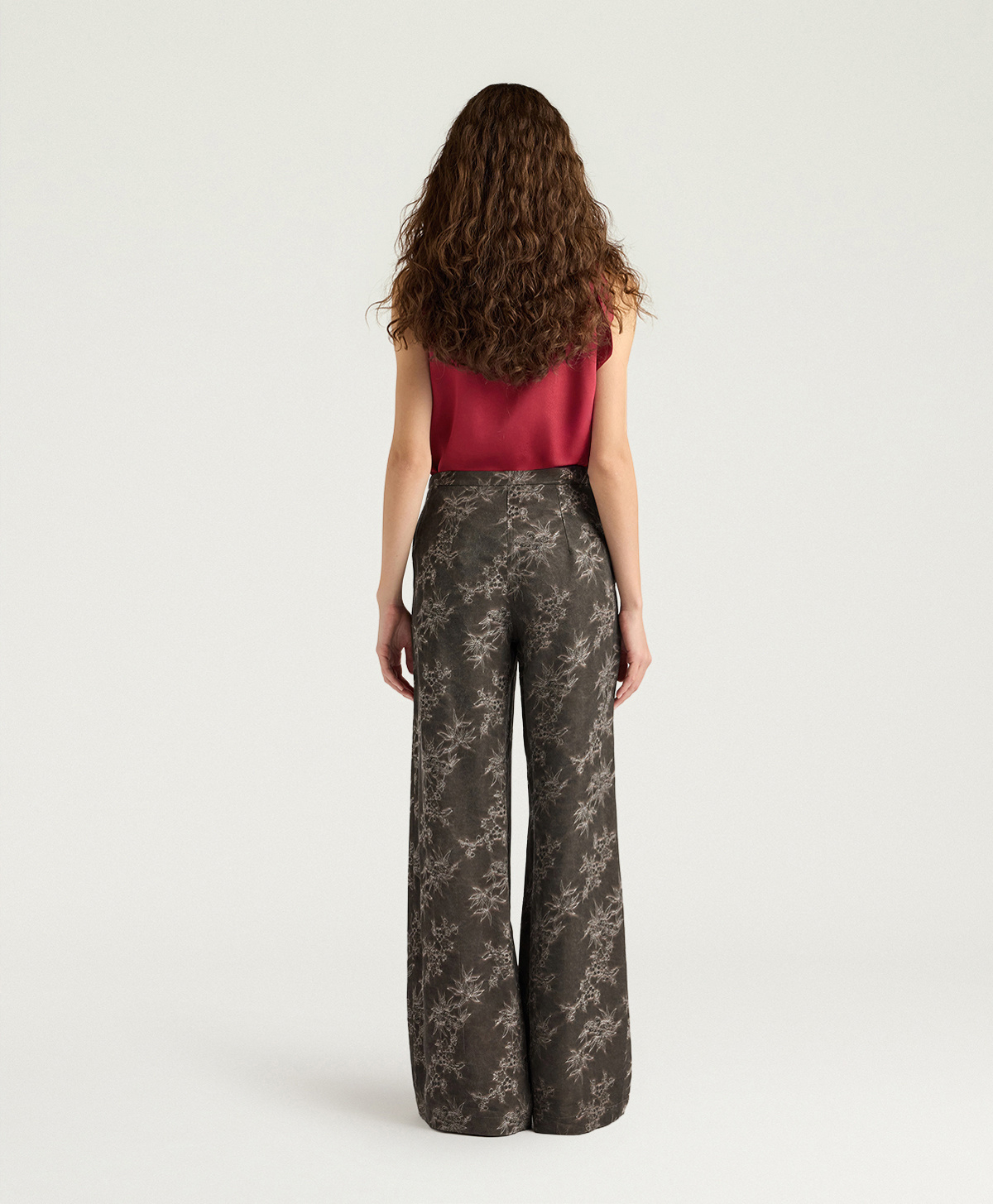 PANTALON CANDEO EN JACQUARD DE VISCOSE - BOUE - Momonì