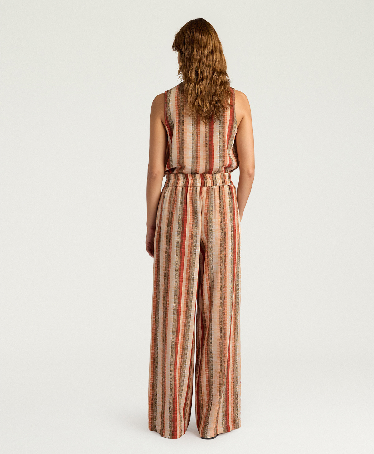 PANTALONI BACCARAT IN CREPE DE CHINE ALL-OVER - MULTICOLOR ARANCIO - Momonì