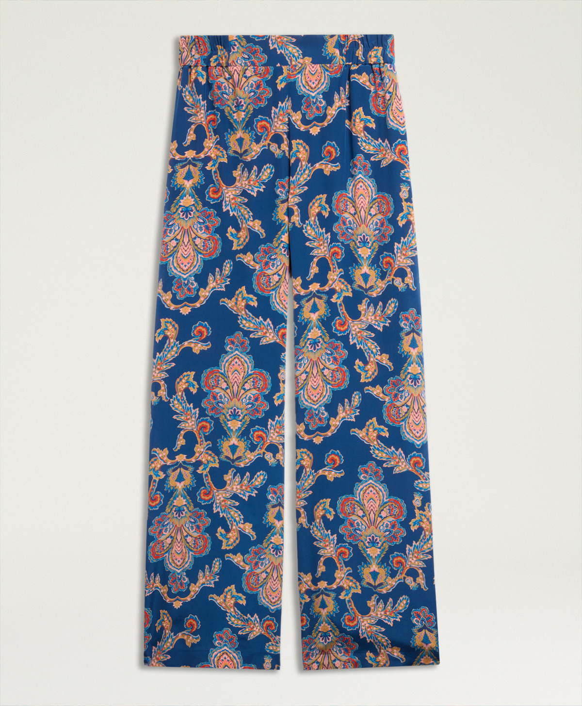 PANTALON BACCARAT EN CRÊPE DE CHINE ALL-OVER - MULTICOLORE BLEU - Momonì