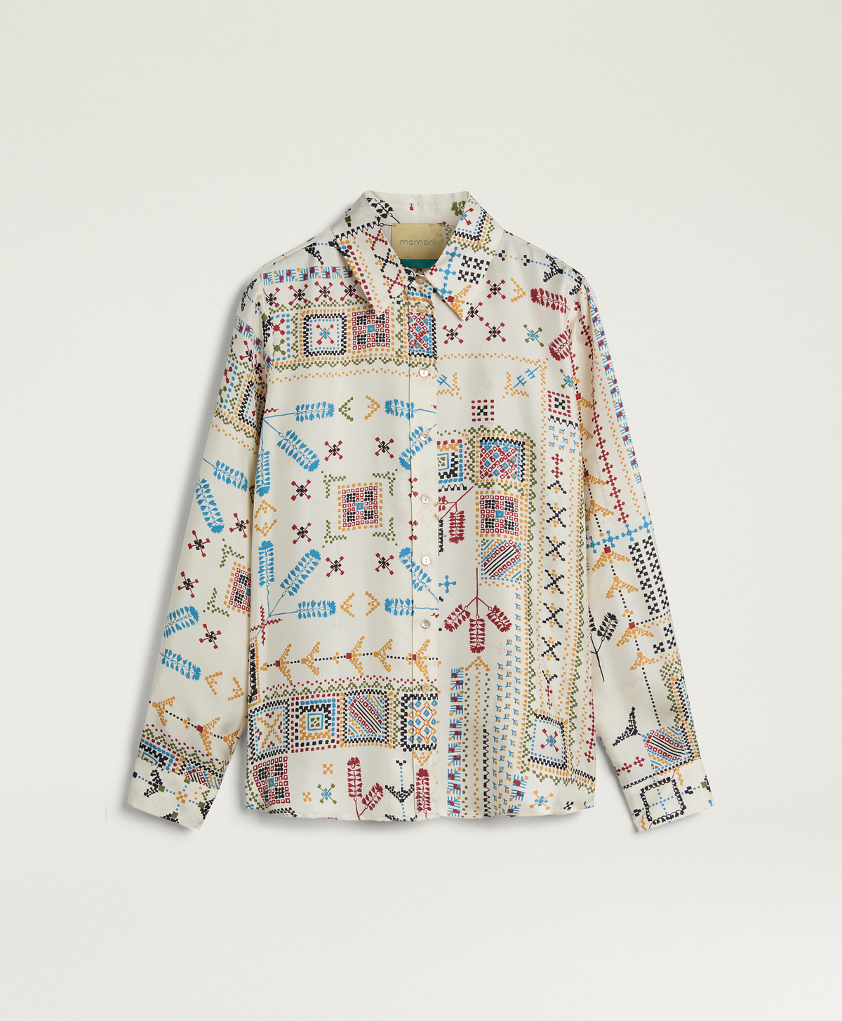 ARLES SHIRT IN PRINTED SILK TWILL - CREAM MULTICOLOR - Momonì