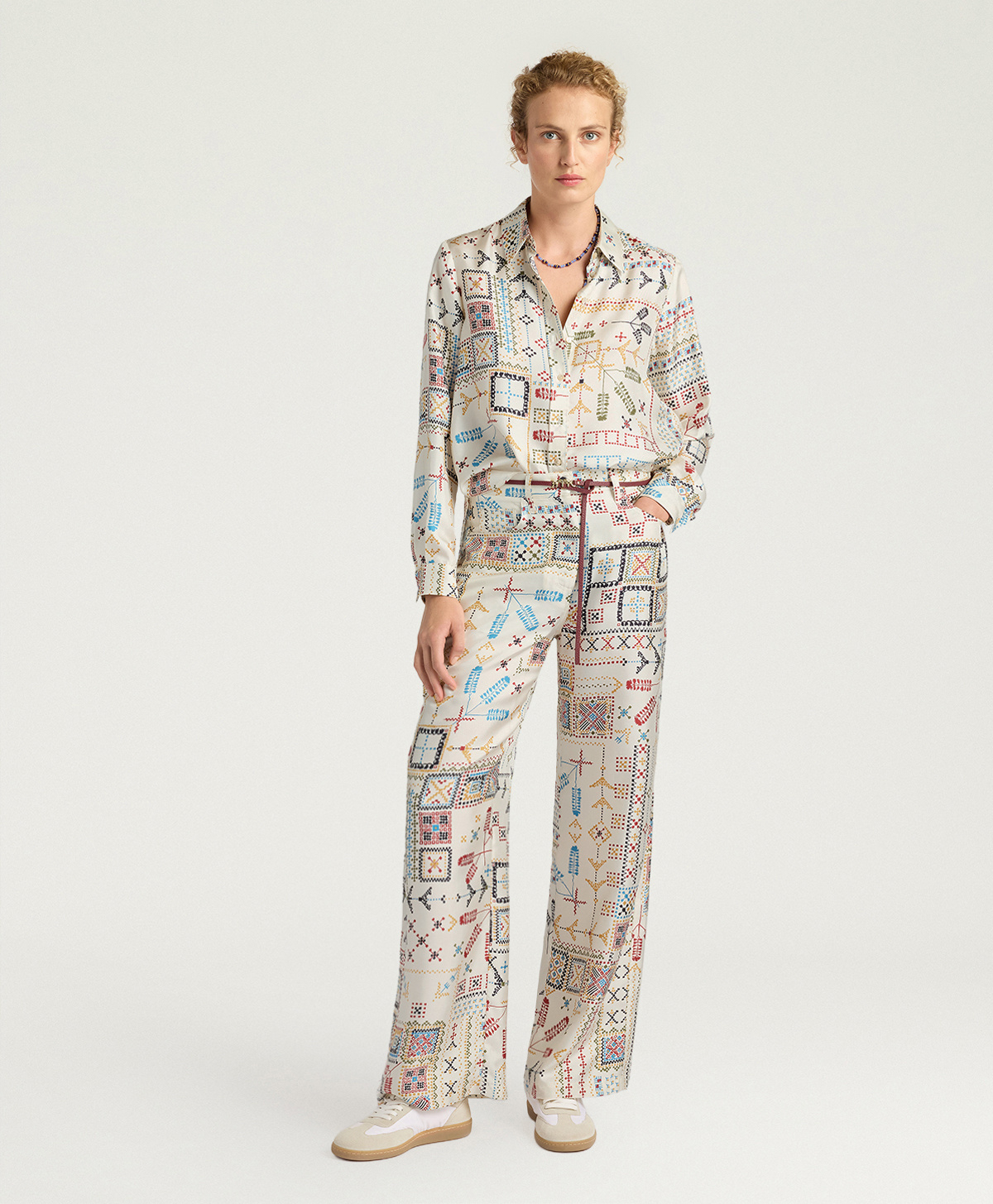 ARLES SHIRT IN PRINTED SILK TWILL - CREAM MULTICOLOR - Momonì