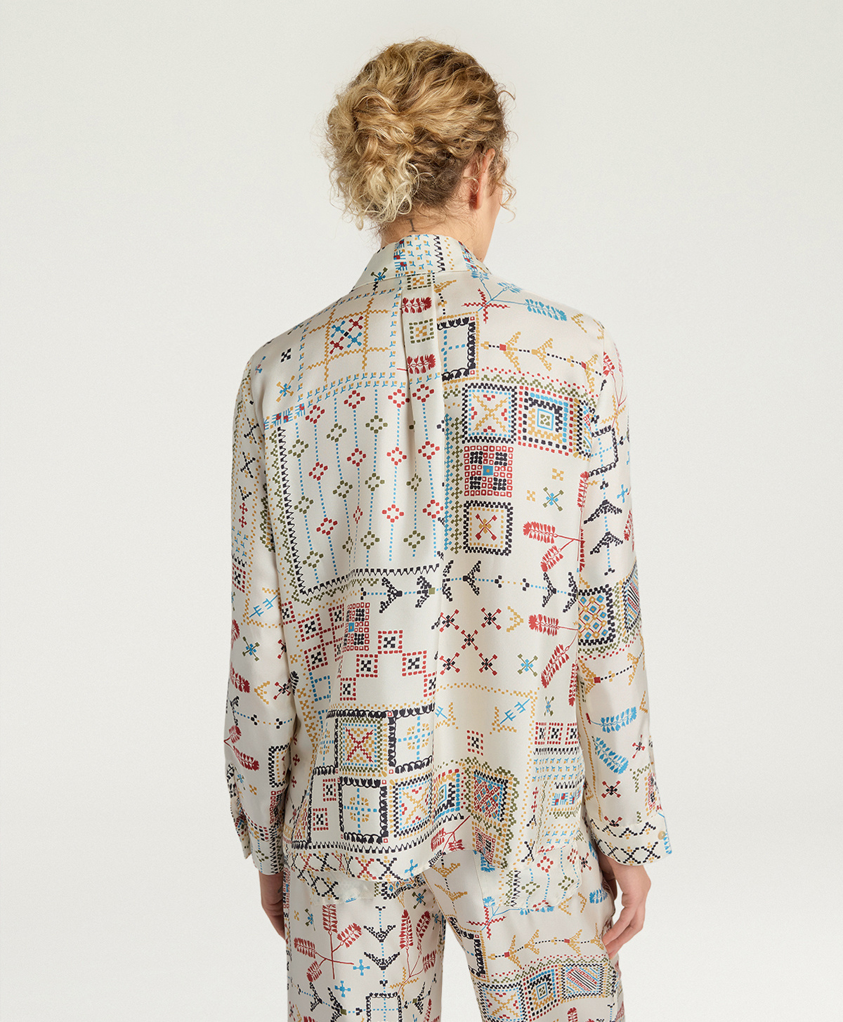 ARLES SHIRT IN PRINTED SILK TWILL - CREAM MULTICOLOR - Momonì