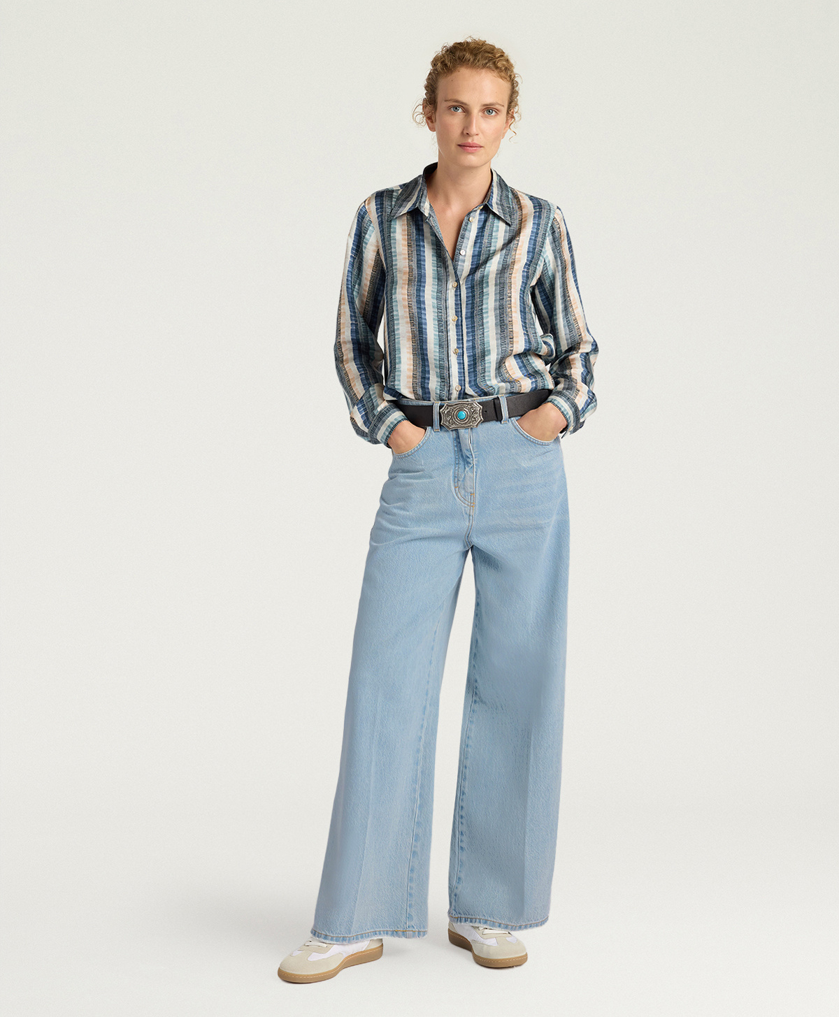 CAMICIA ARLES IN TWILL DI SETA STAMPATO - MULTICOLOR POLVEROSO - Momonì