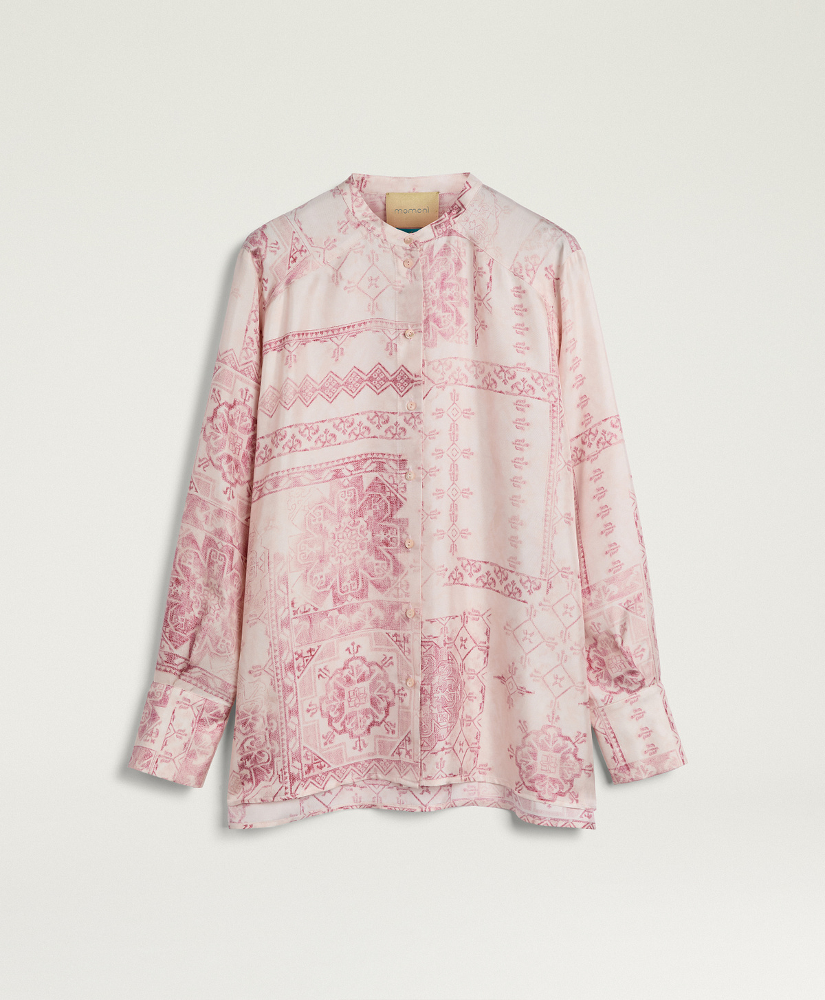 CAMICIA MESILLA IN TWILL DI SETA STAMPATO - ROSATO/AMARENA - Momonì