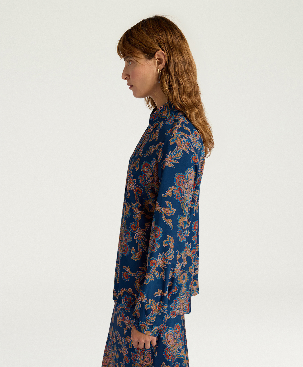 CAMICIA MEUDON IN CREPE DE CHINE ALL-OVER - MULTICOLOR BLU - Momonì