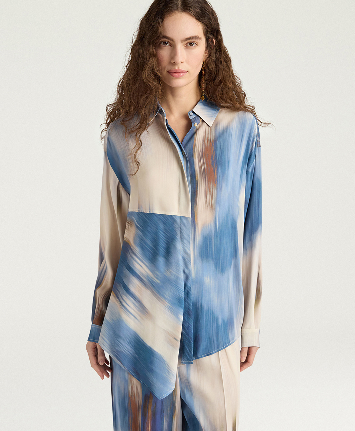 CHEMISIER PLATA EN VISCOSE IMPRIMÉE - MULTICOLORE CÉRULÉEN - Momonì