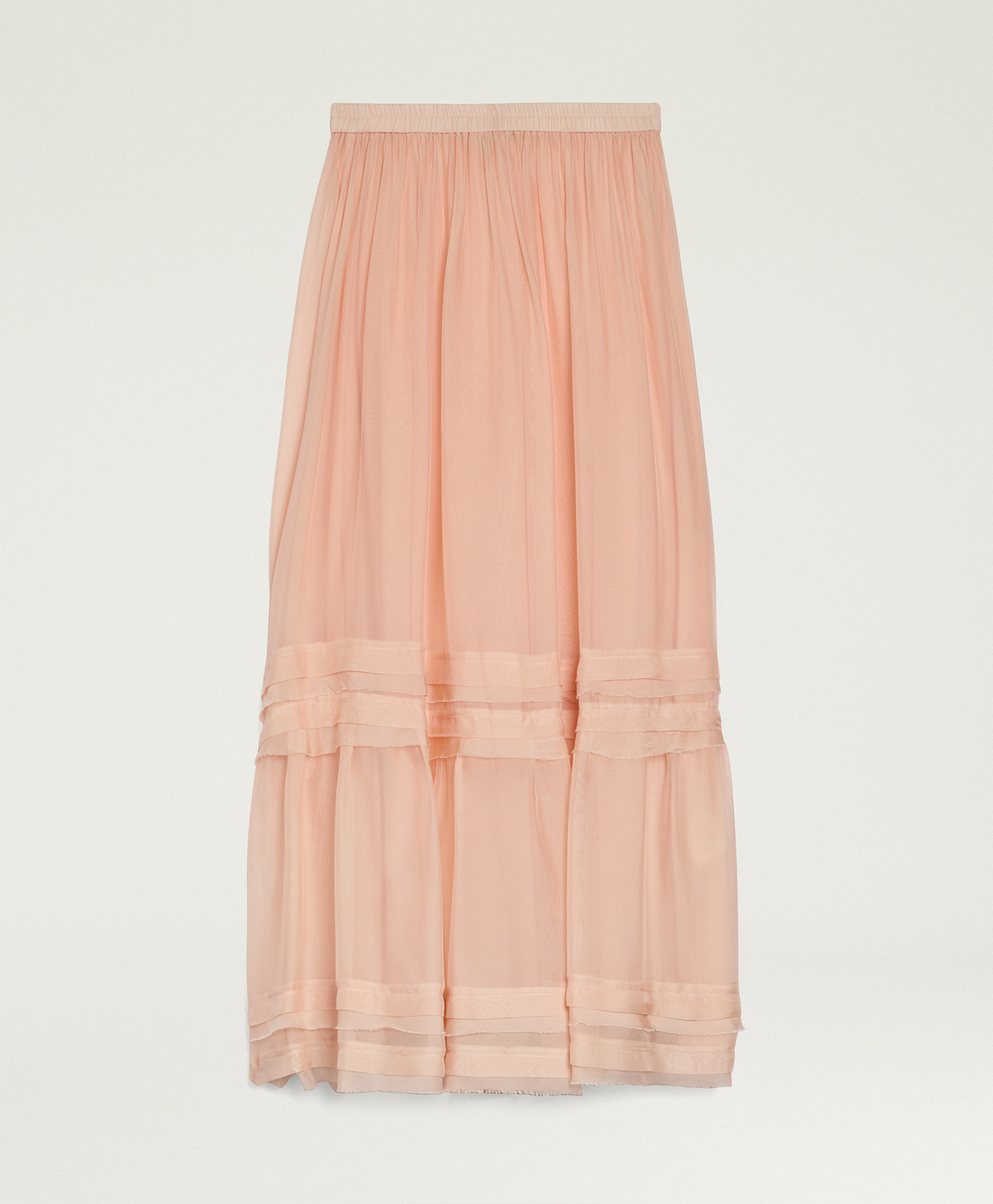 HOPI SKIRT IN SOLID COLOUR CHIFFON - POWDER PINK - Clothing - Momonì