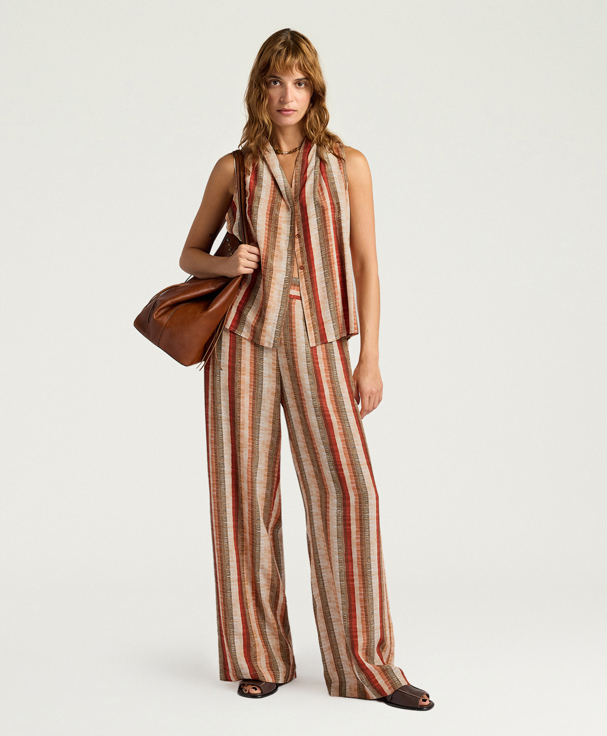 TOP KIRI IN CREPE DE CHINE ALL-OVER - MULTICOLOR ARANCIO - Momonì