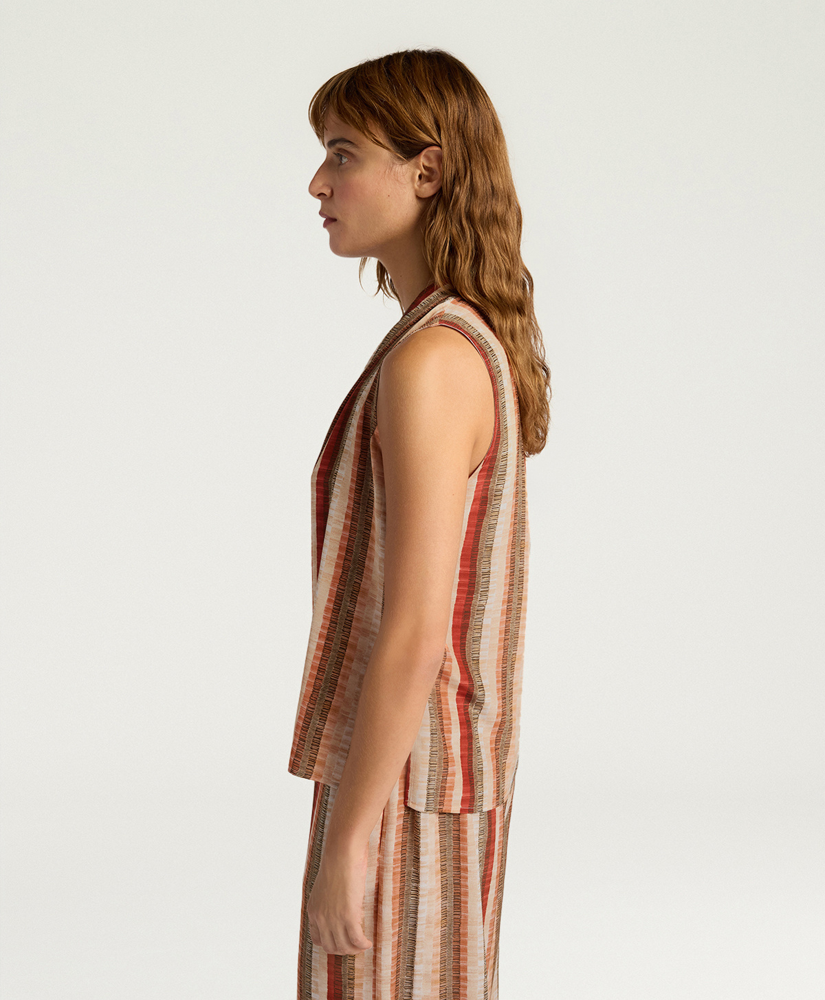 TOP KIRI IN CREPE DE CHINE ALL-OVER - MULTICOLOR ARANCIO - Momonì