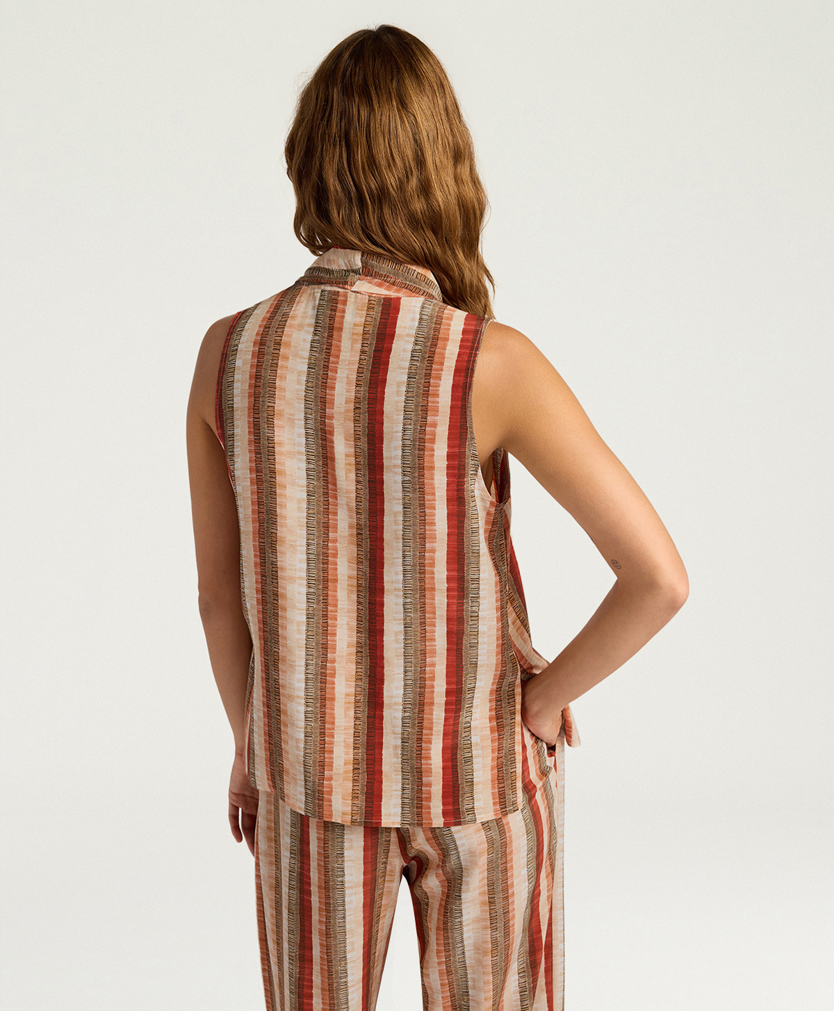 TOP KIRI IN CREPE DE CHINE ALL-OVER - MULTICOLOR ARANCIO - Momonì