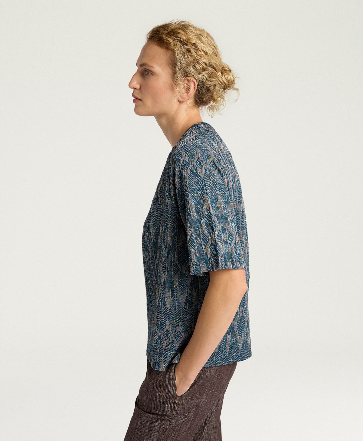 TSHIRT IORA IN JERSEY LUREX JACQUARD - MULTICOLOR OTTANIO - Momonì