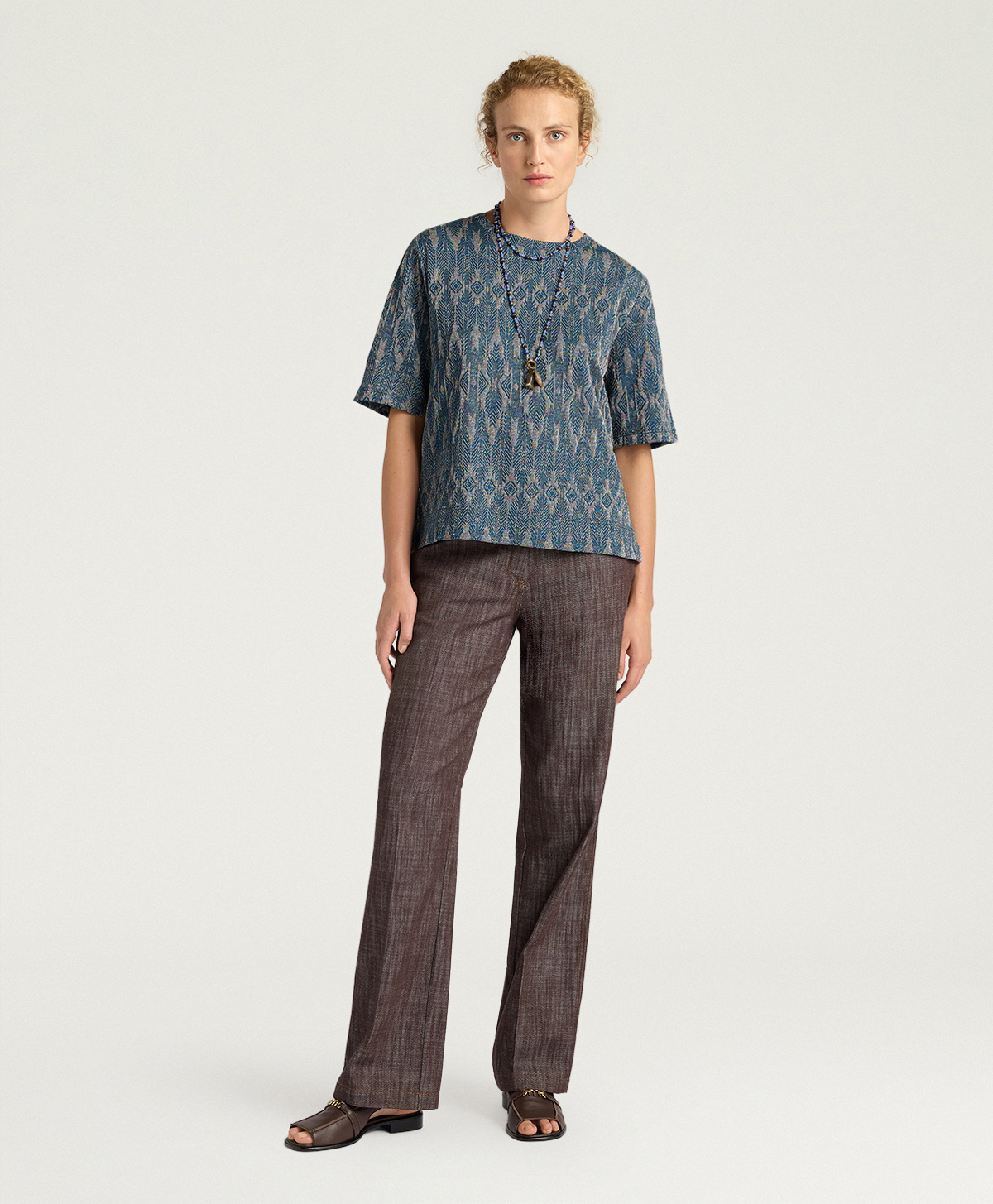 TSHIRT IORA IN JERSEY LUREX JACQUARD - MULTICOLOR OTTANIO - Momonì