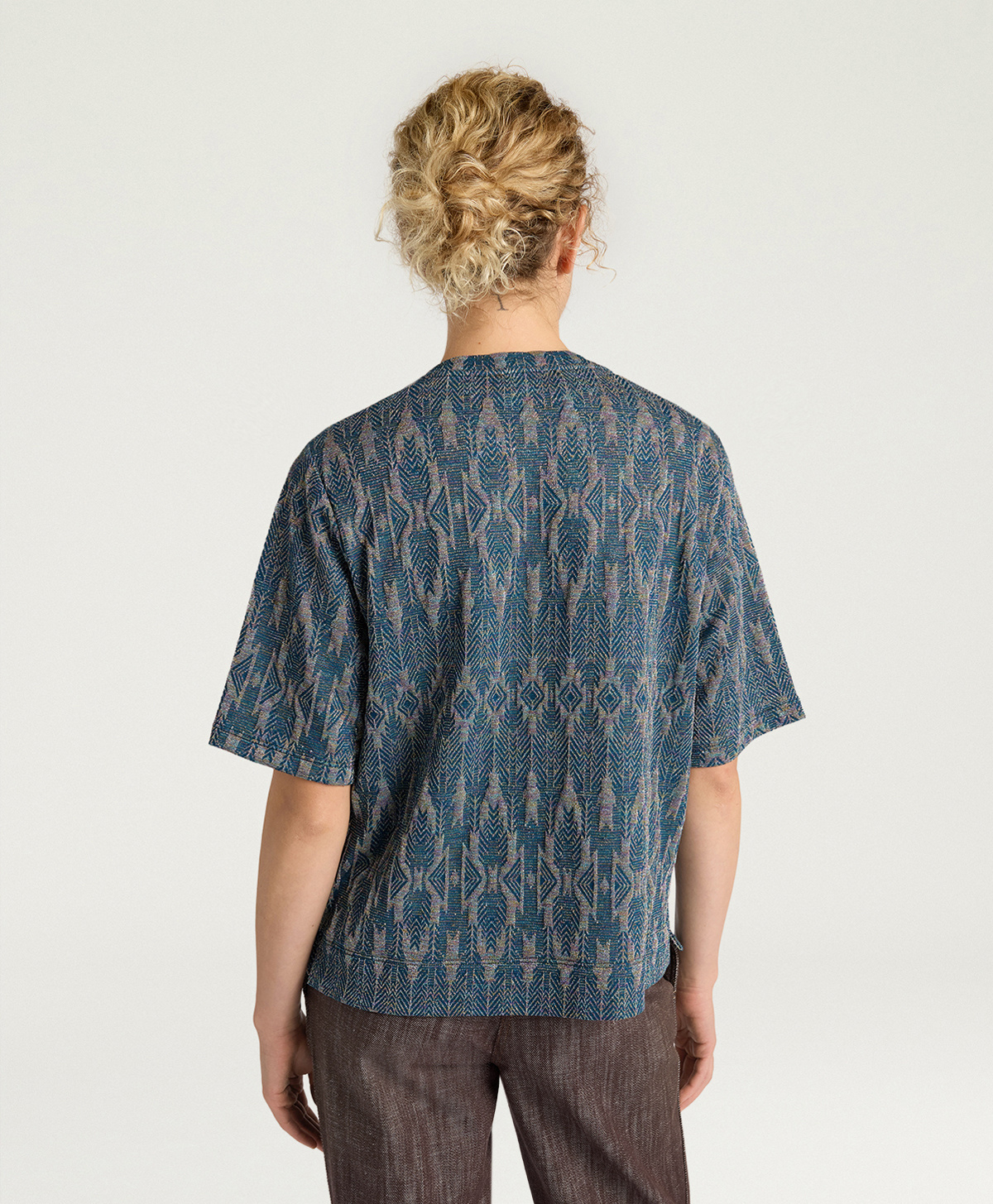 TSHIRT IORA IN JERSEY LUREX JACQUARD - MULTICOLOR OTTANIO - Momonì