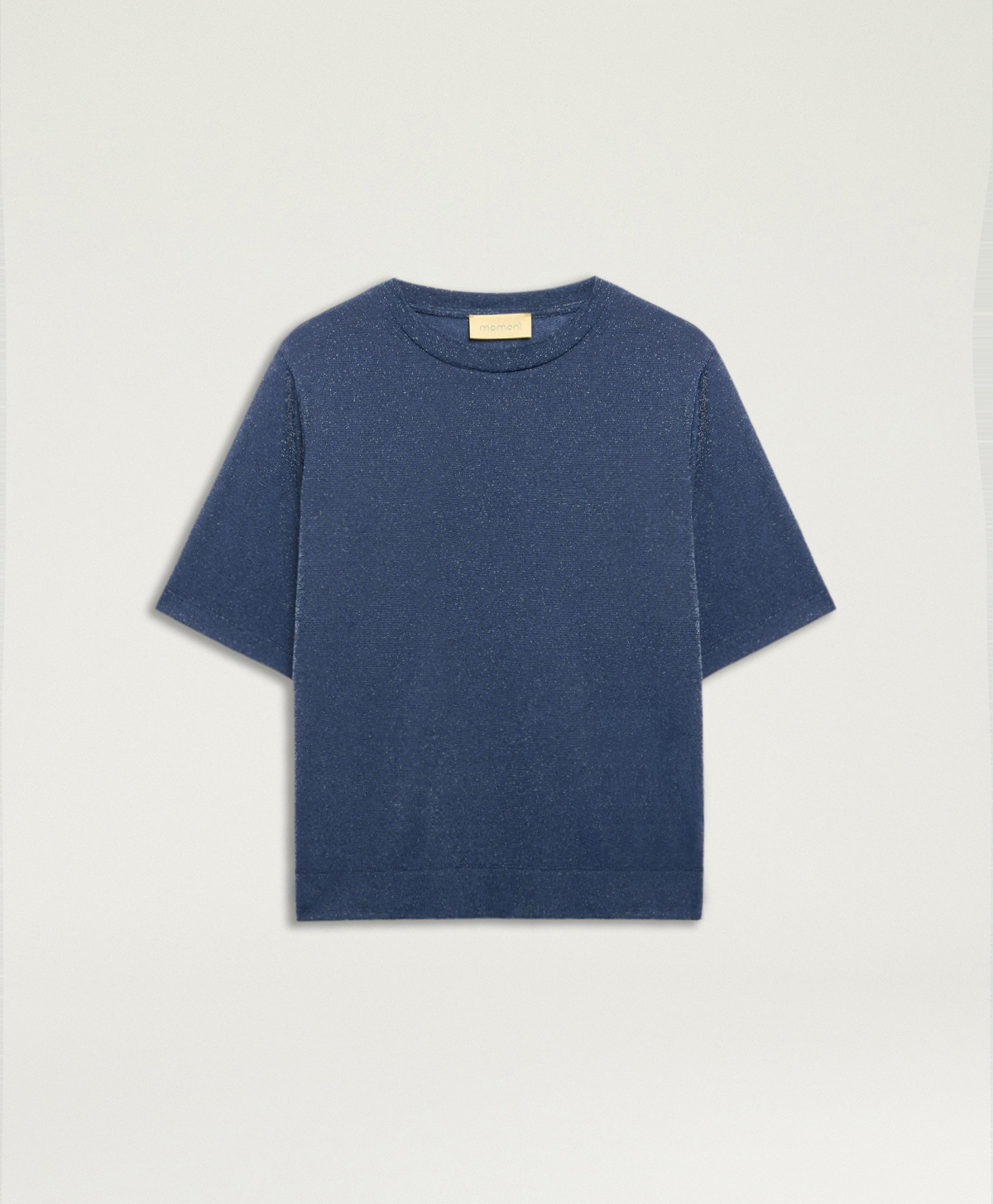 IORA T-SHIRT IN SOLID COLOUR LUREX JERSEY - BLUE - Momonì