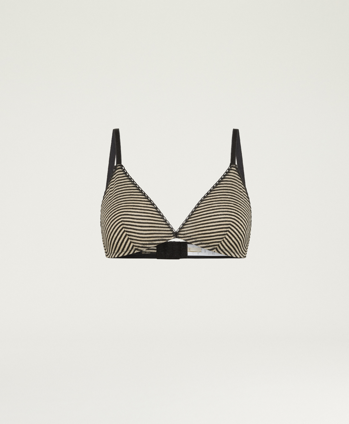 SOUTIEN-GORGE AMETHIST EN JERSEY À RAYURES - NOIR/CRÈME - Momonì
